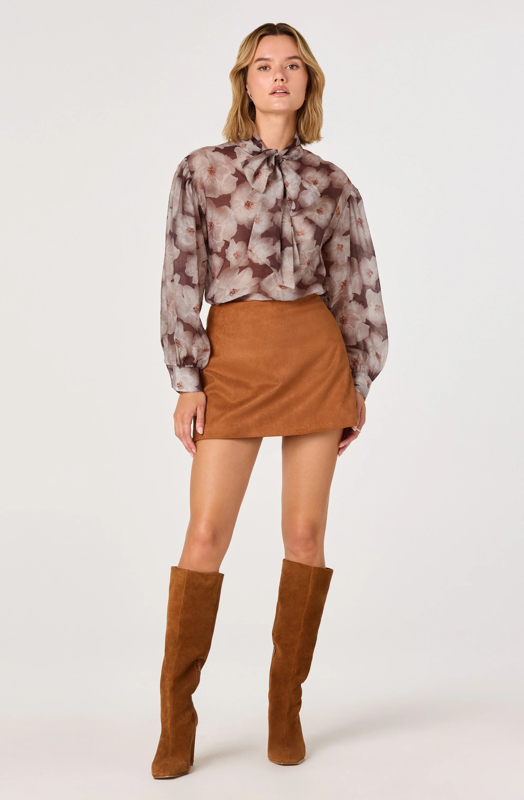 Semi Sheer Bow Necktie Top