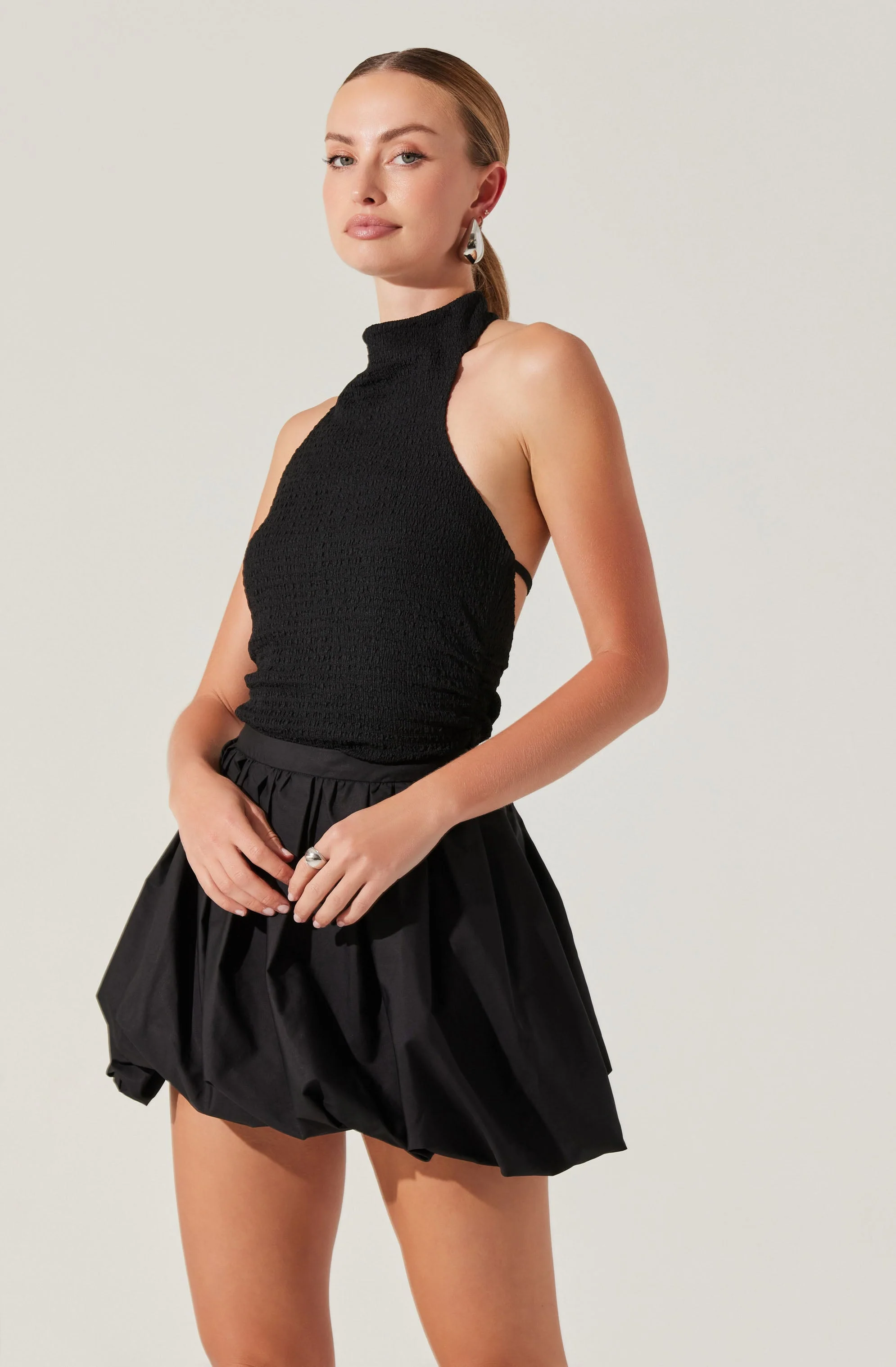 Gwyneth Textured Halter Neck Top