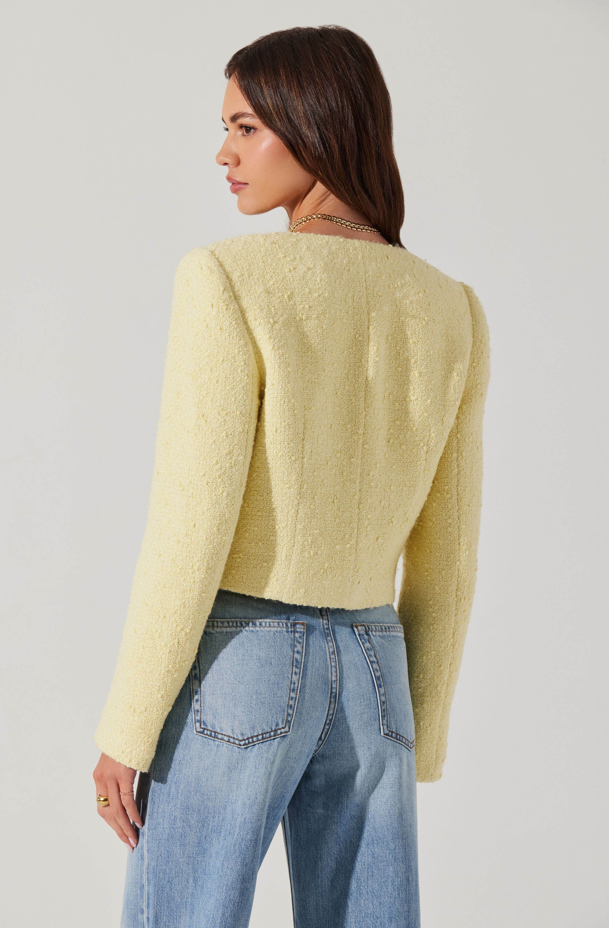 Marleigh V-Neck Tweed Jacket