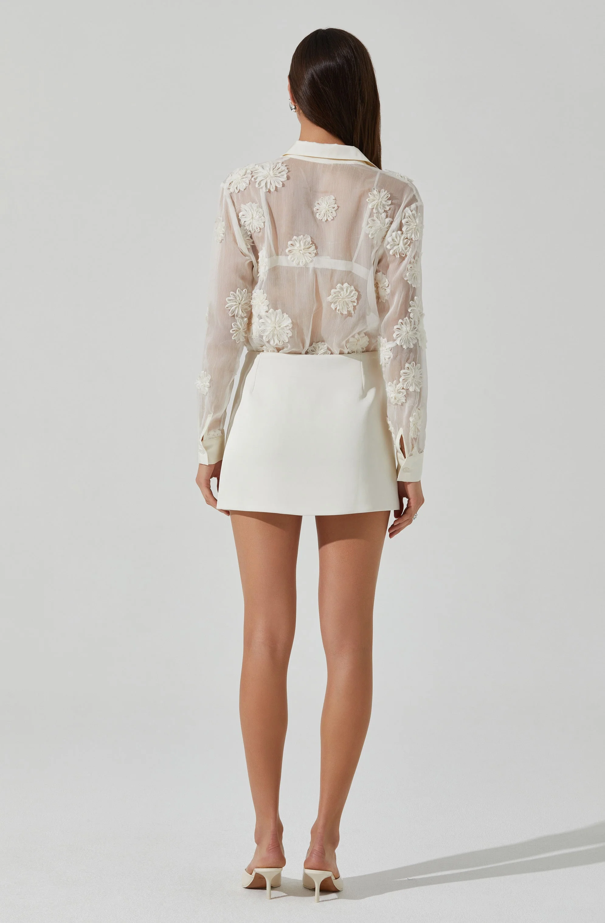 Ioannis Sheer 3D Floral Shirt