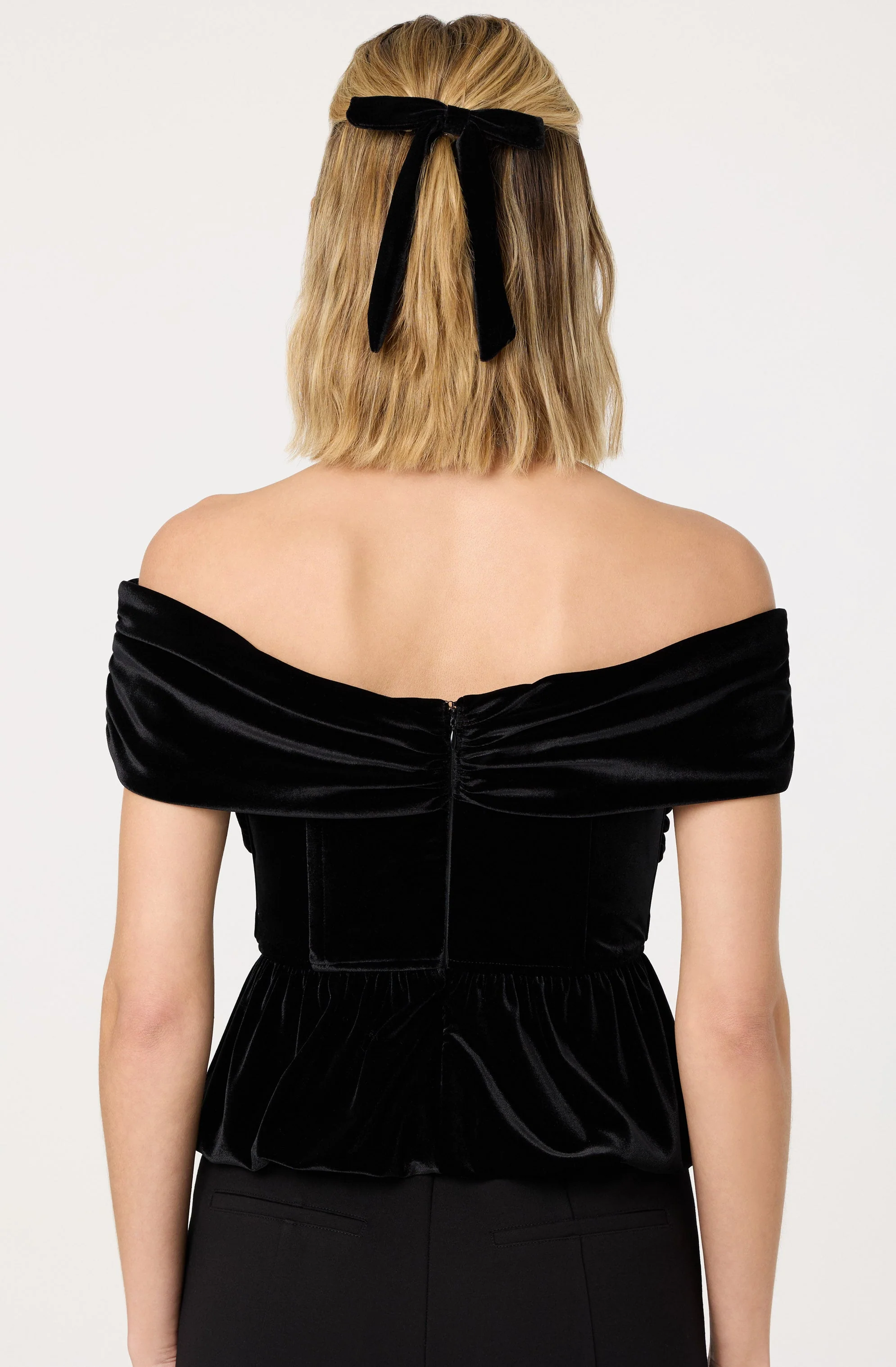 Tenille Velvet Off Shoulder Top