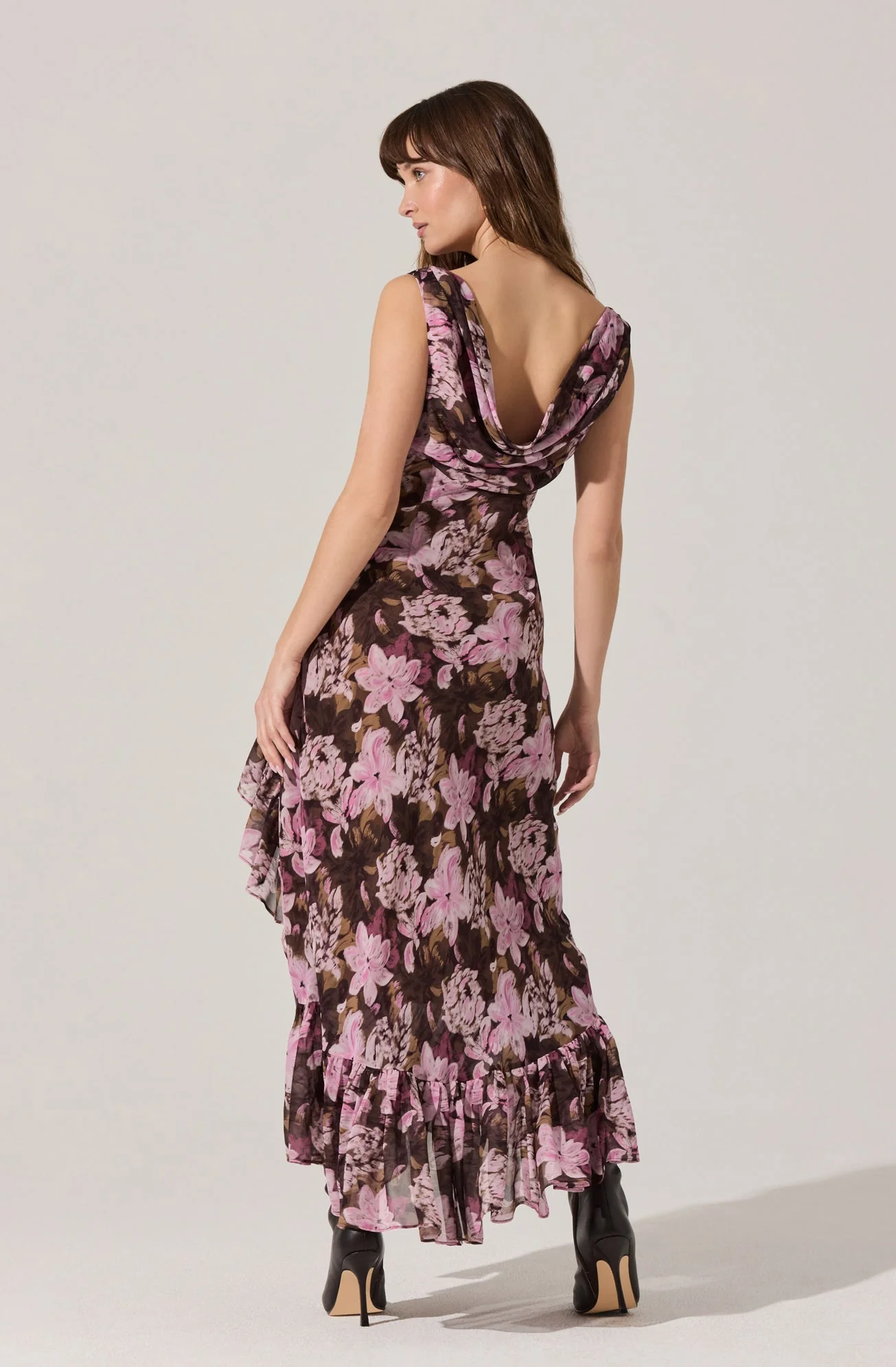 Cecilia Floral Cowl Neck Maxi Dress