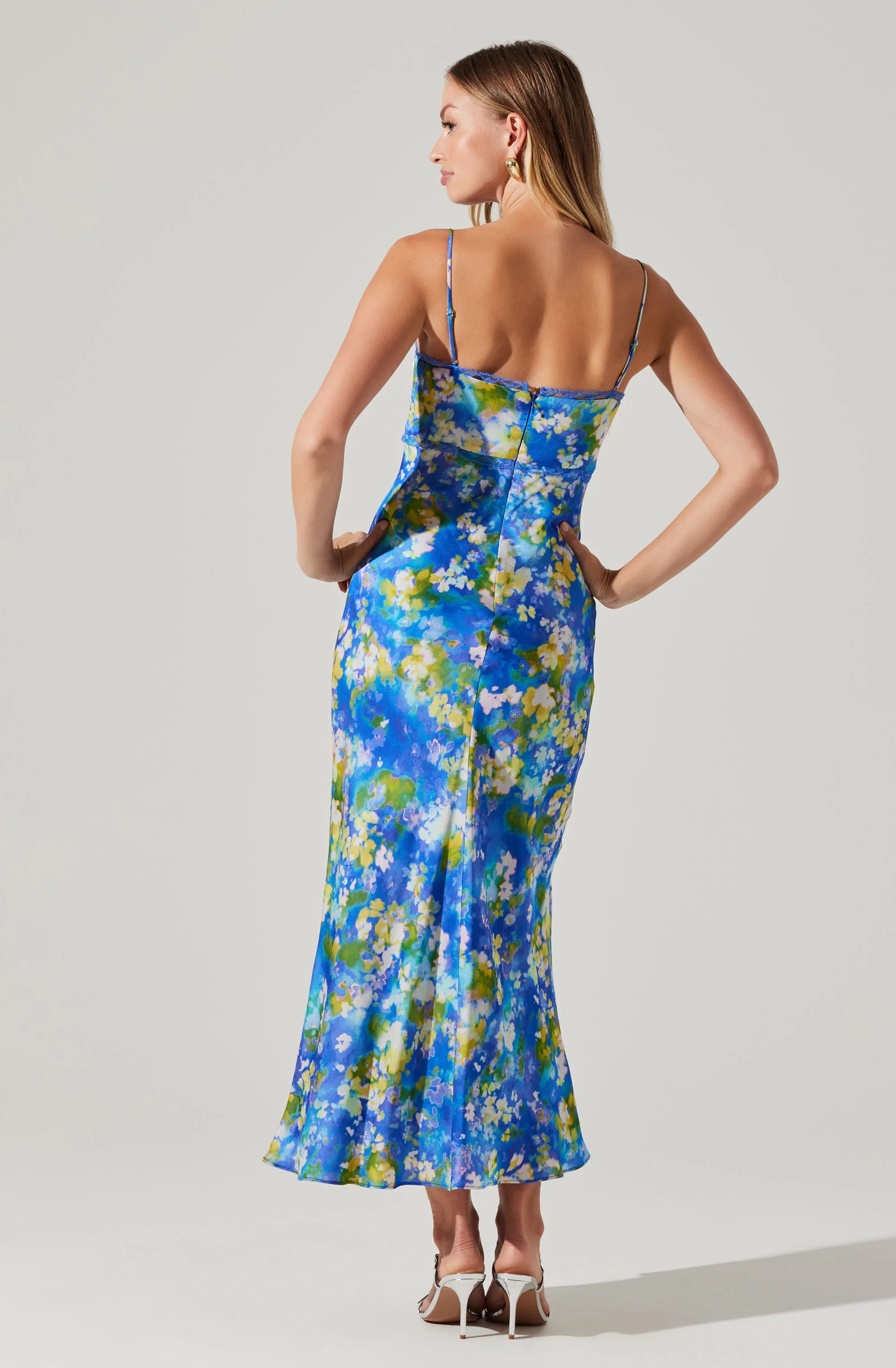 Florianne Floral Satin Maxi Dress