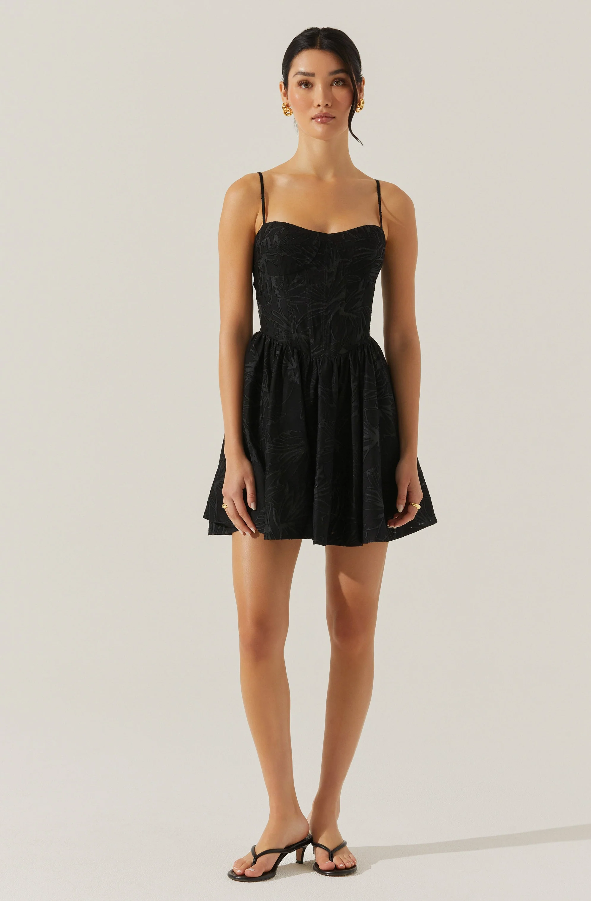 Linelly Jacquard Bustier Skater Dress