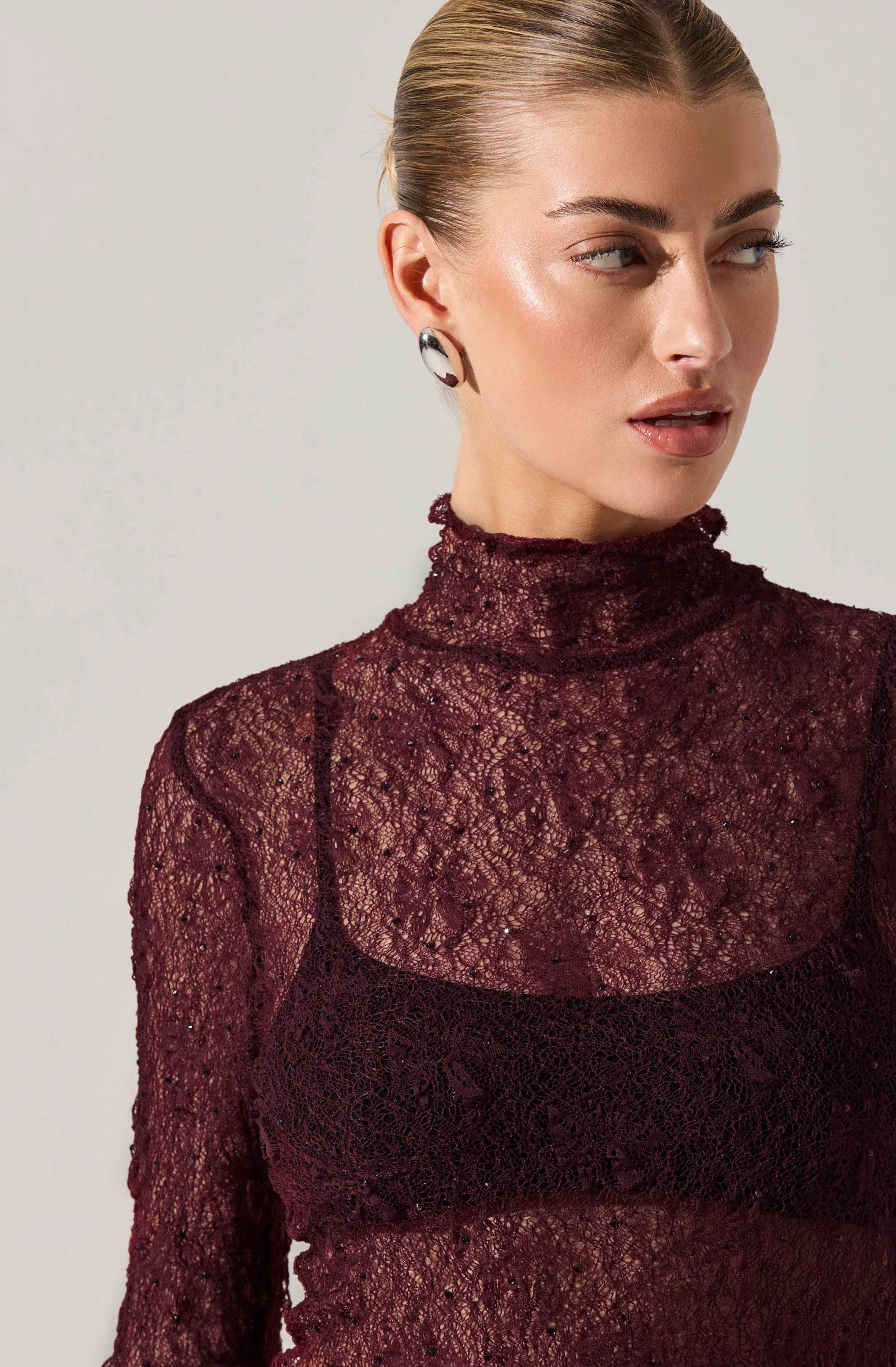 Kyra Rhinestone Lace Top