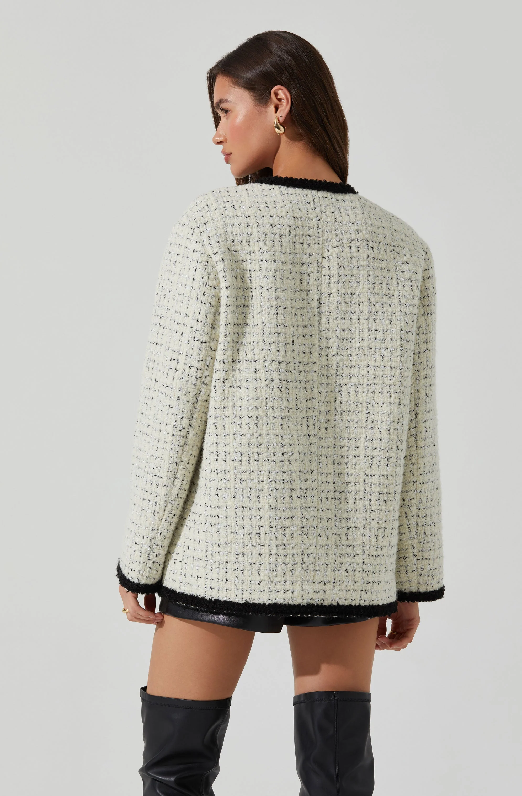 Editha Contrast Tweed Coat