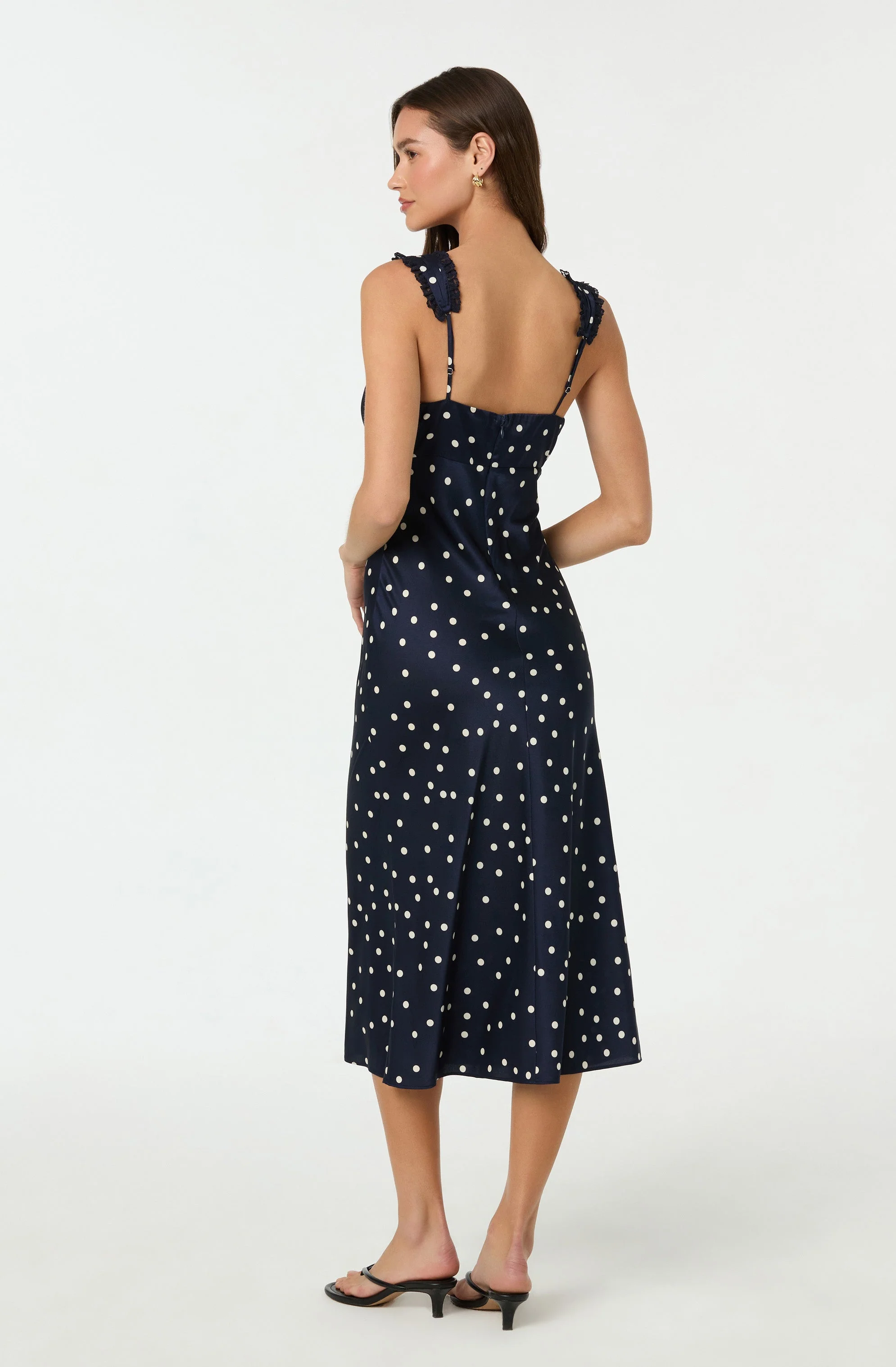 Lace Trim Midi Slip Dress