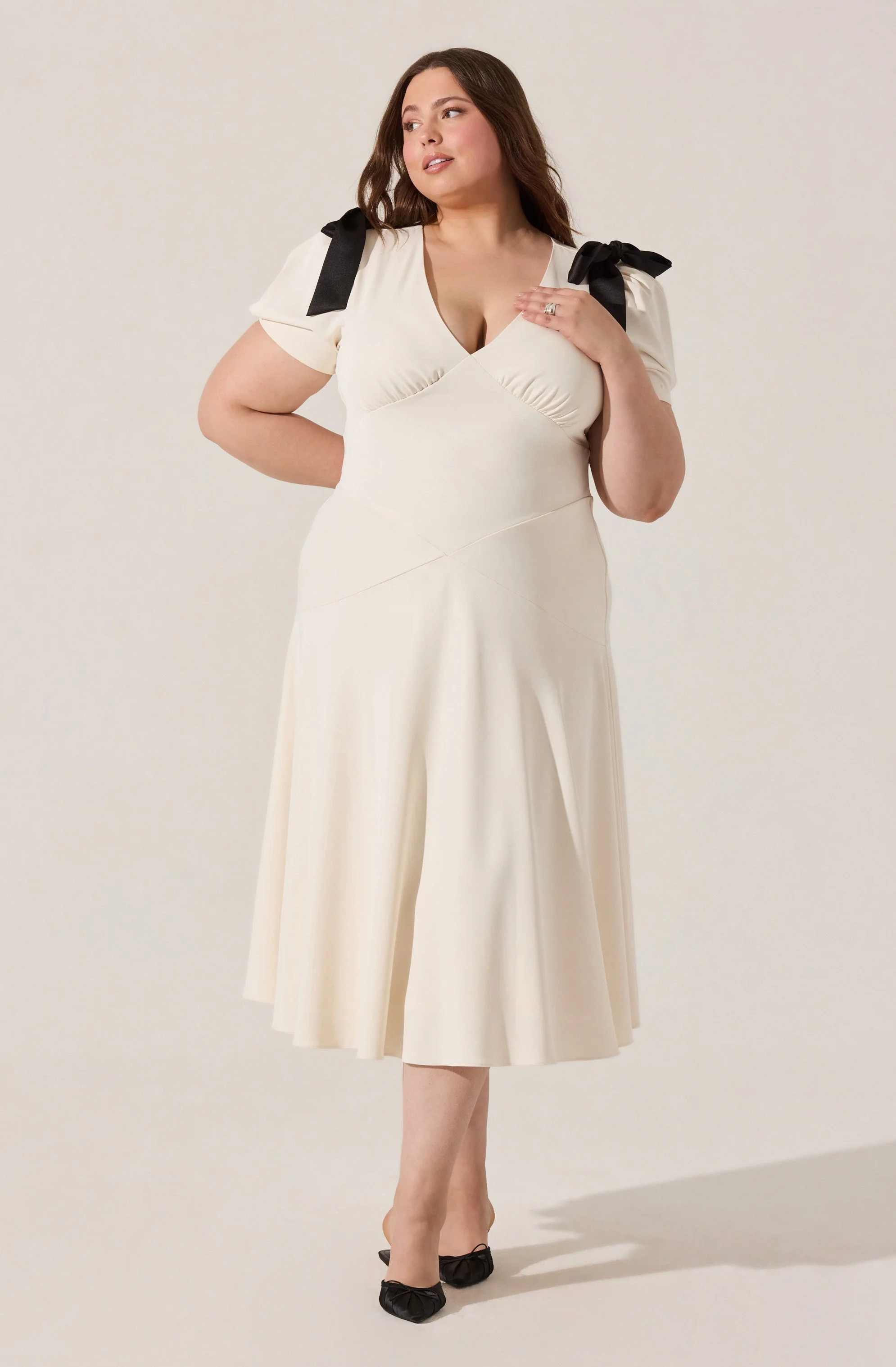 Ciela Bow Puff Sleeve Dress