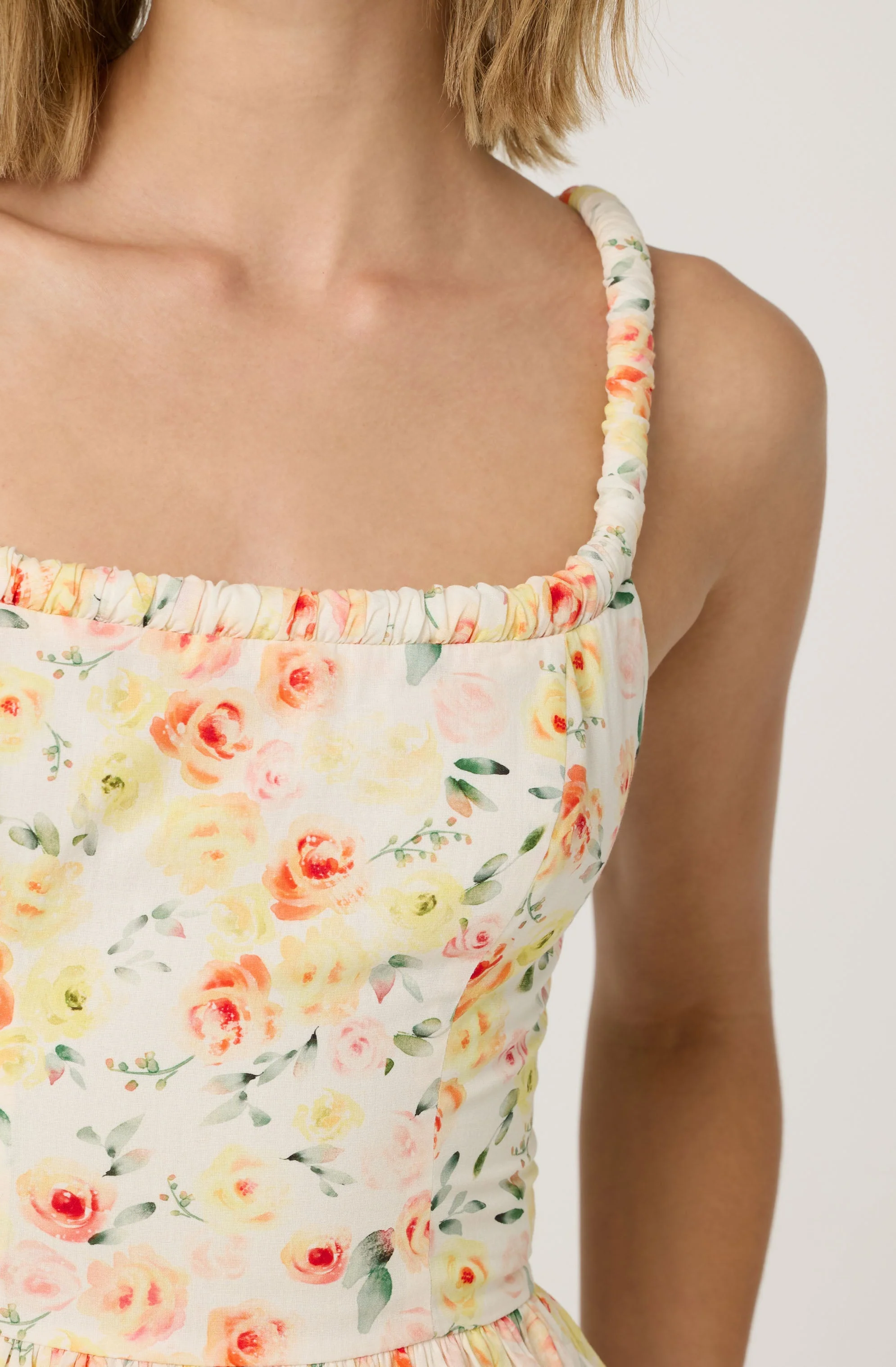 Floral Bubble Hem Peplum Top