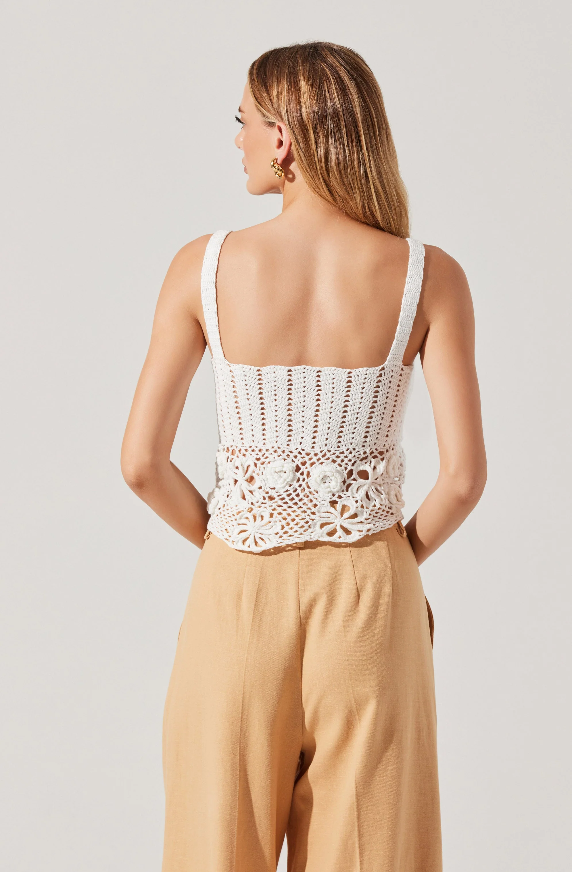 Everly Floral Crochet Sweater Top