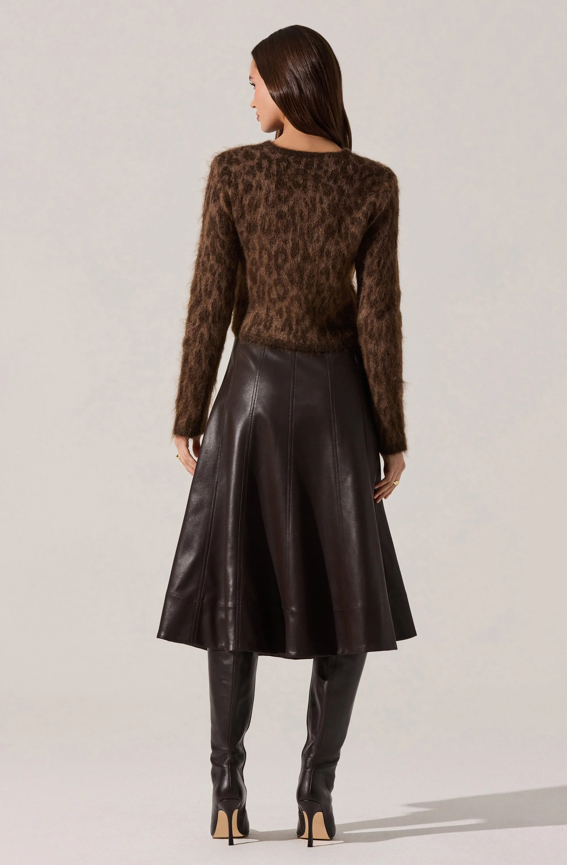 Katria Fuzzy Crewneck Cardigan