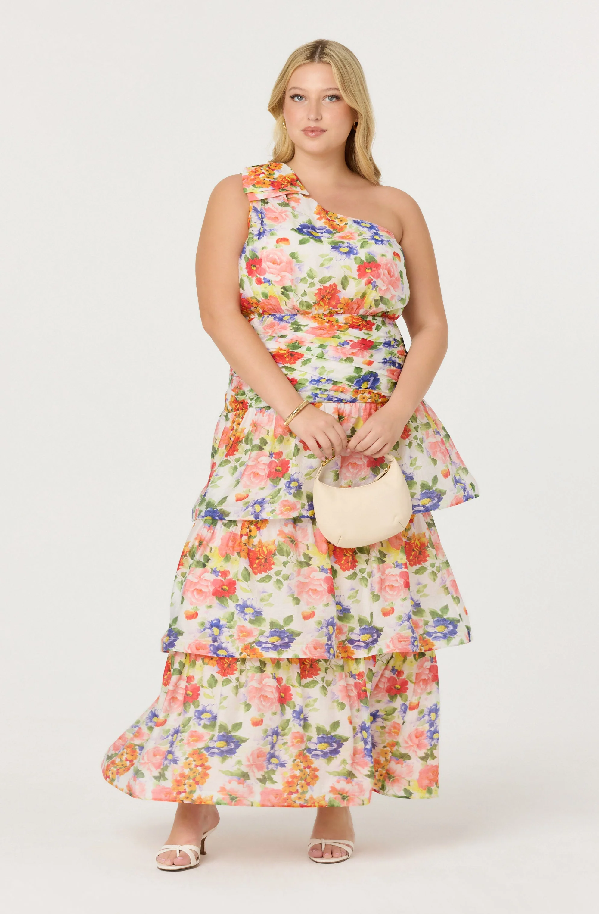 Natali One Shoulder Floral Maxi Dress