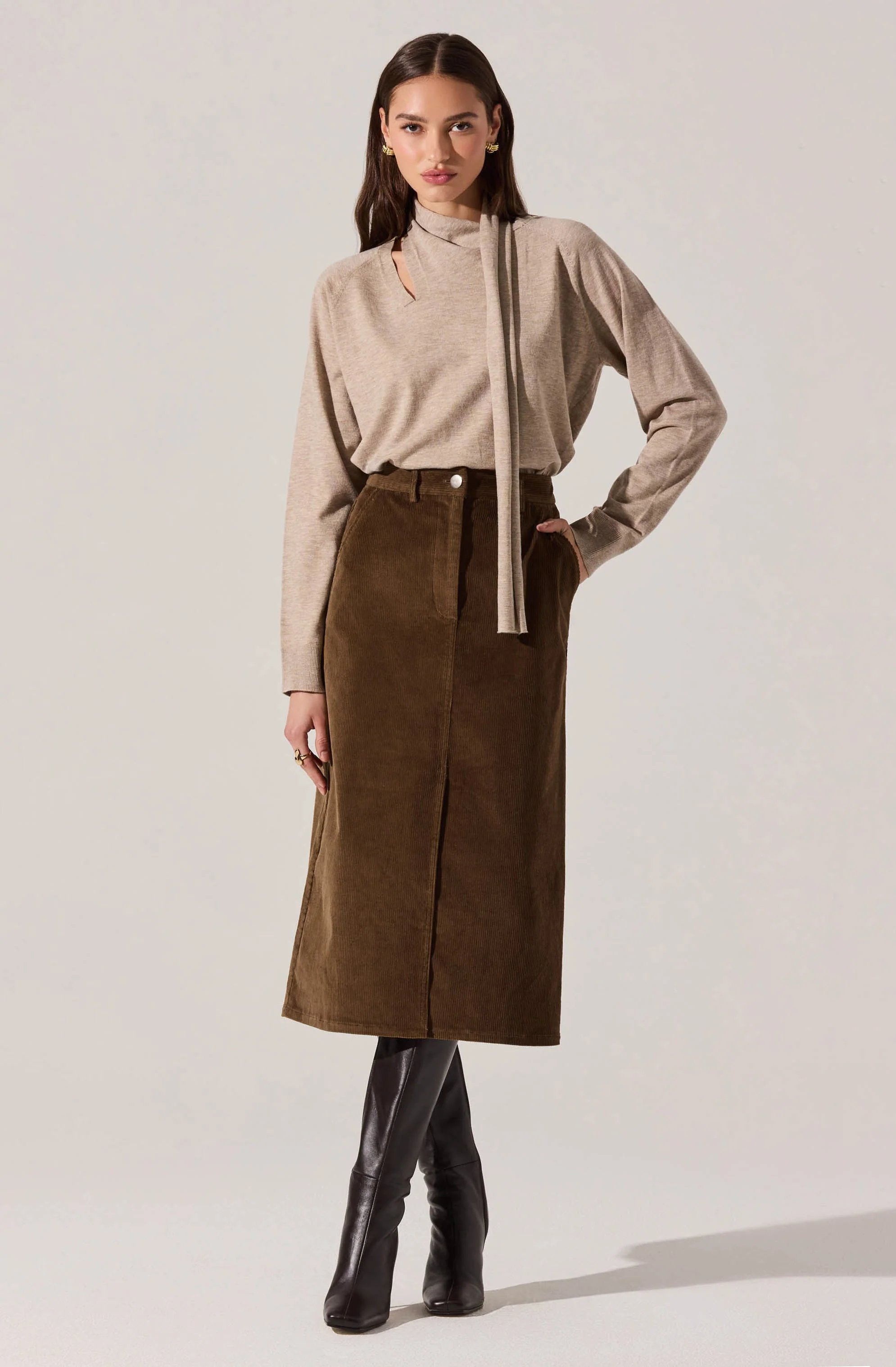 Silvana Cutout Scarf Sweater