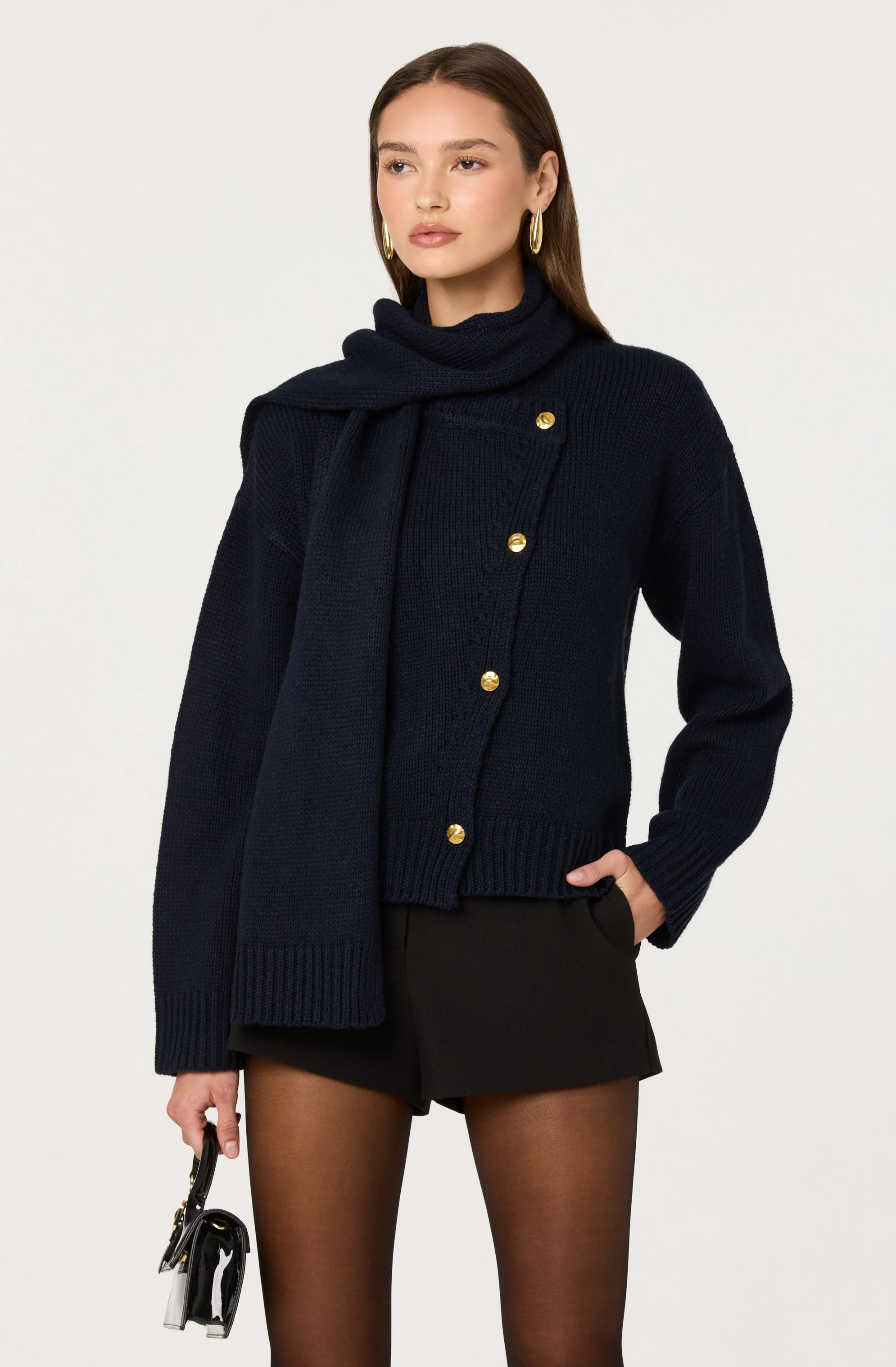 Jackeline Asymmetrical Scarf Cardigan