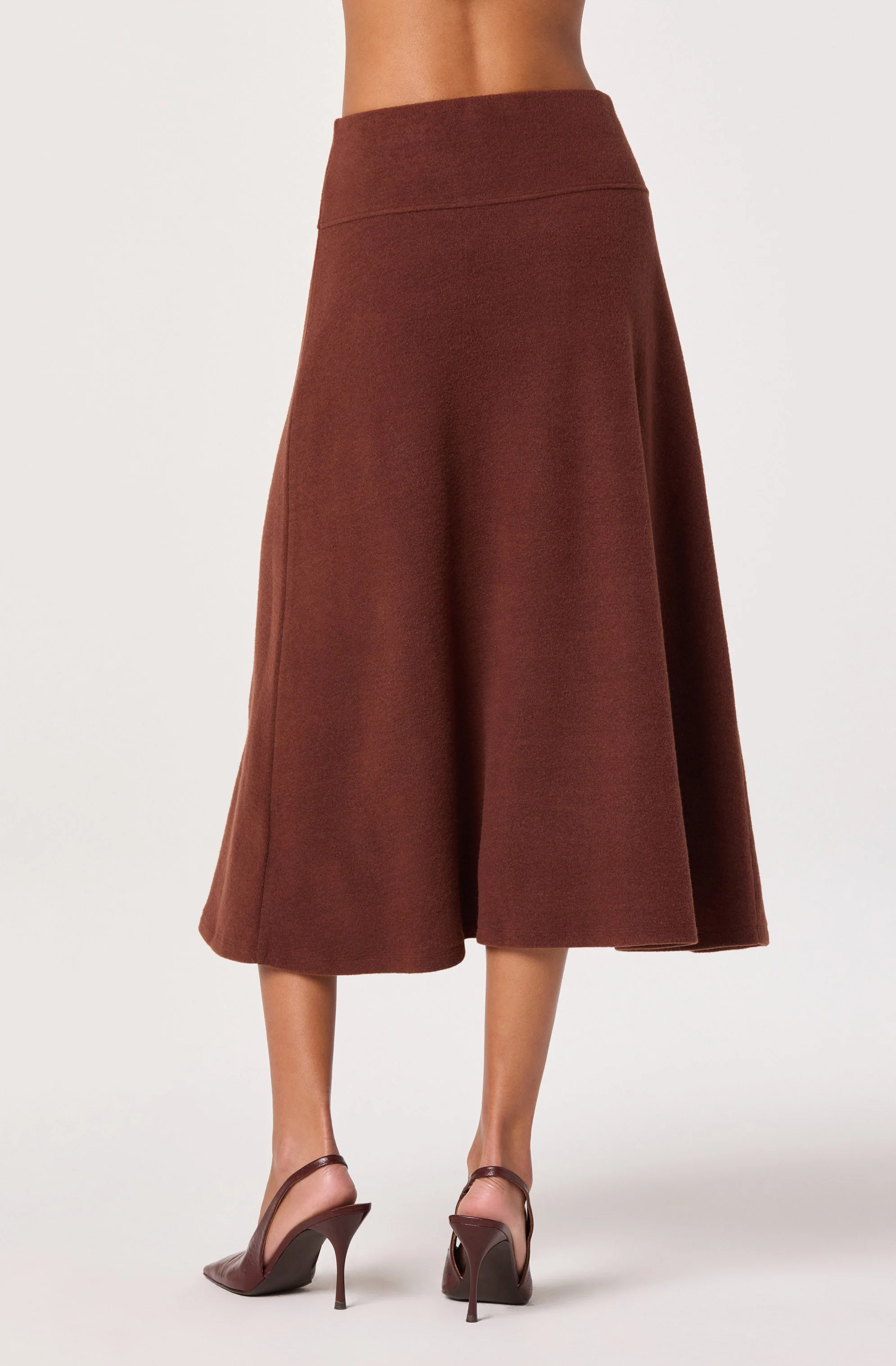 Knit A-line Midi Skirt