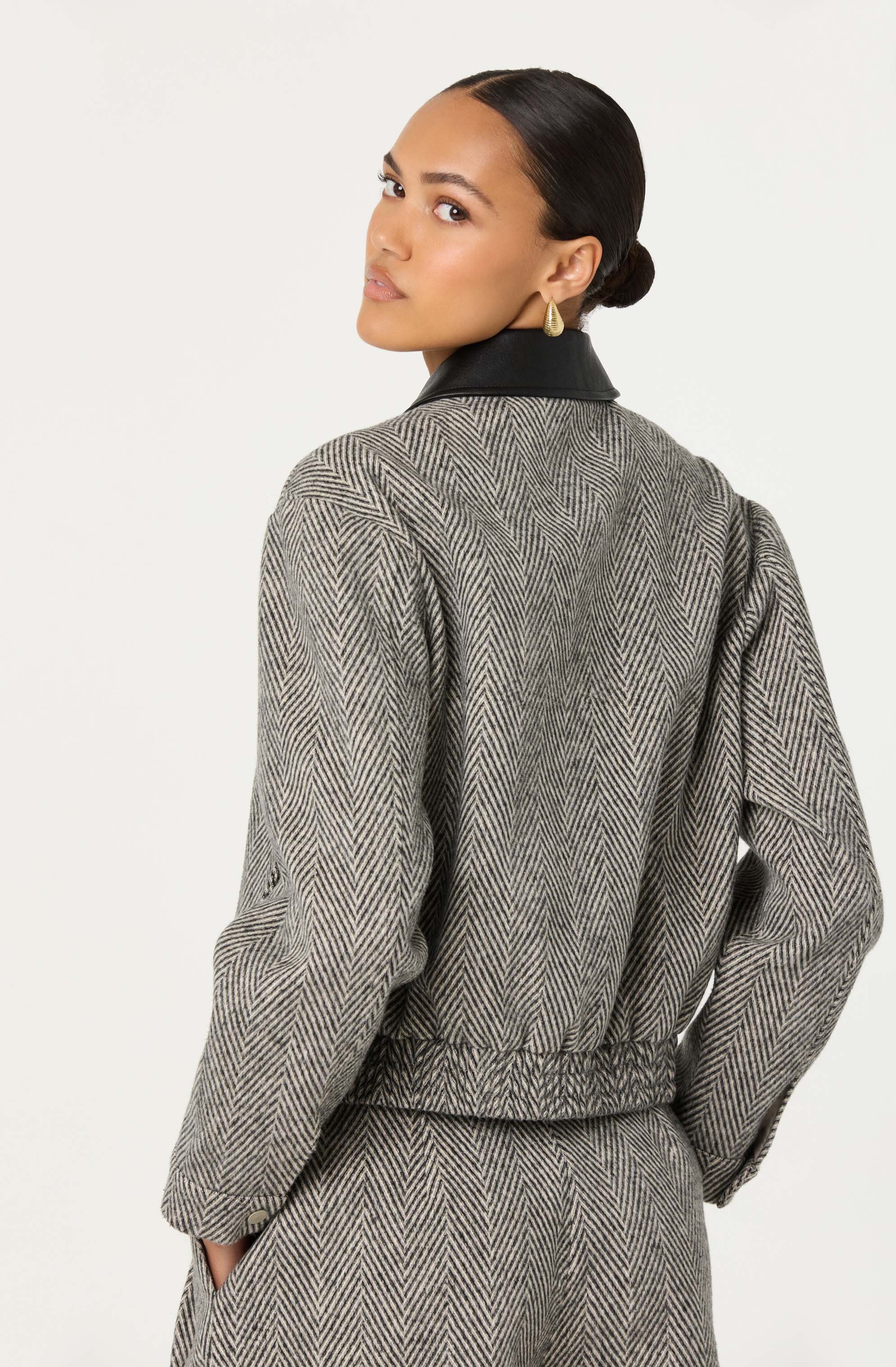 Nelly Contrast Collar Bomber Jacket