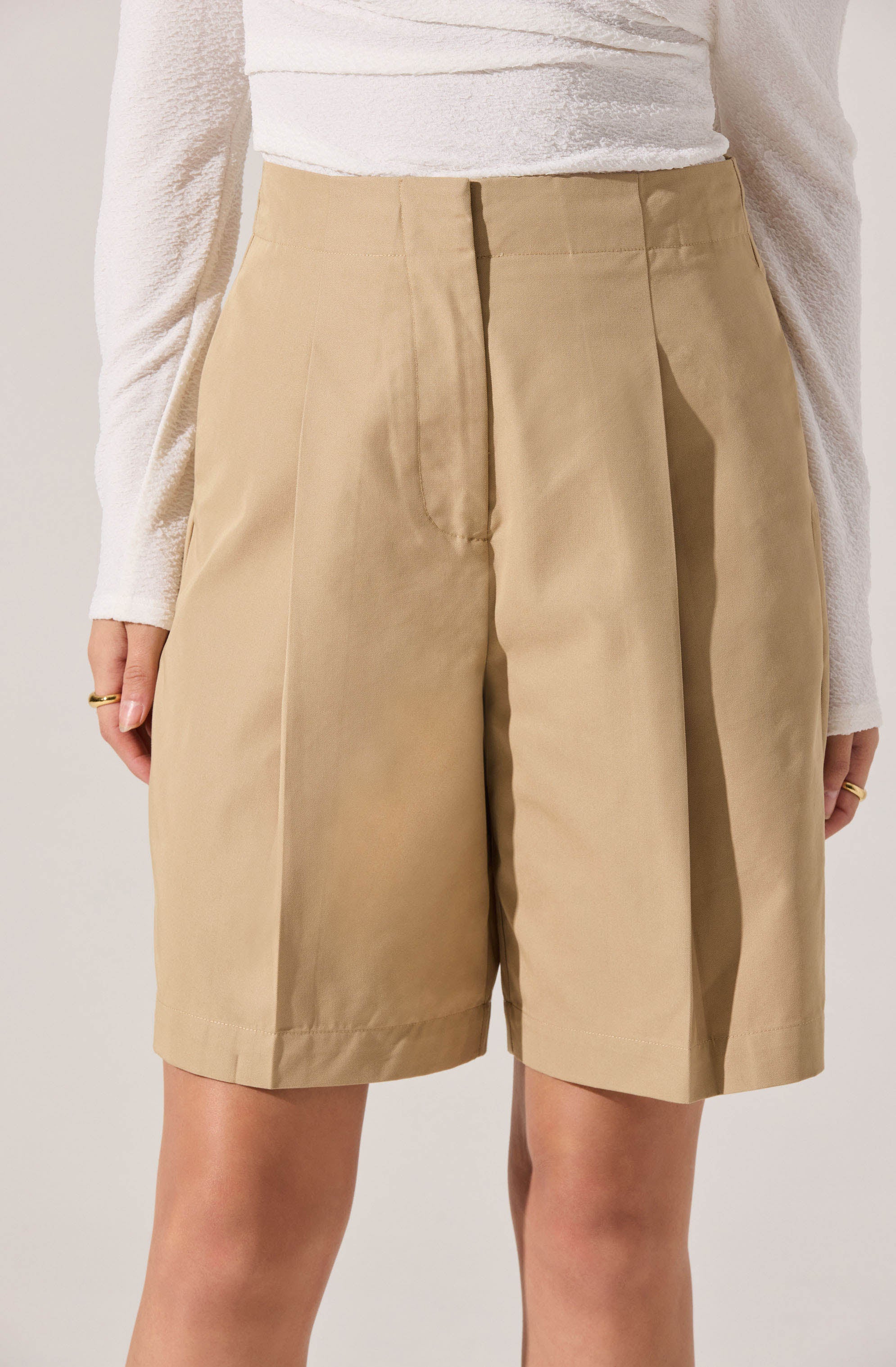 Tailored Pleated Bermuda Shorts