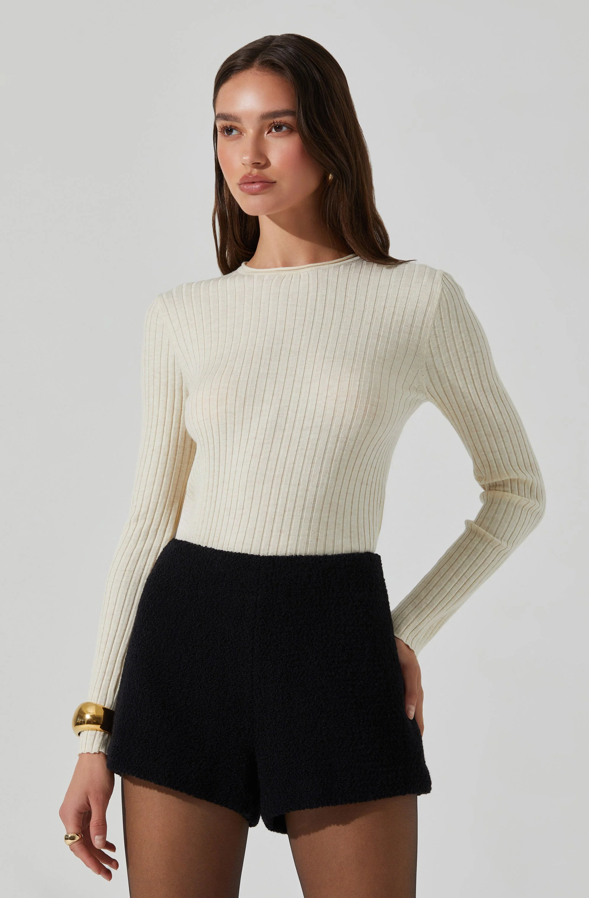 Reece Ribbed Long Sleeve Sweater