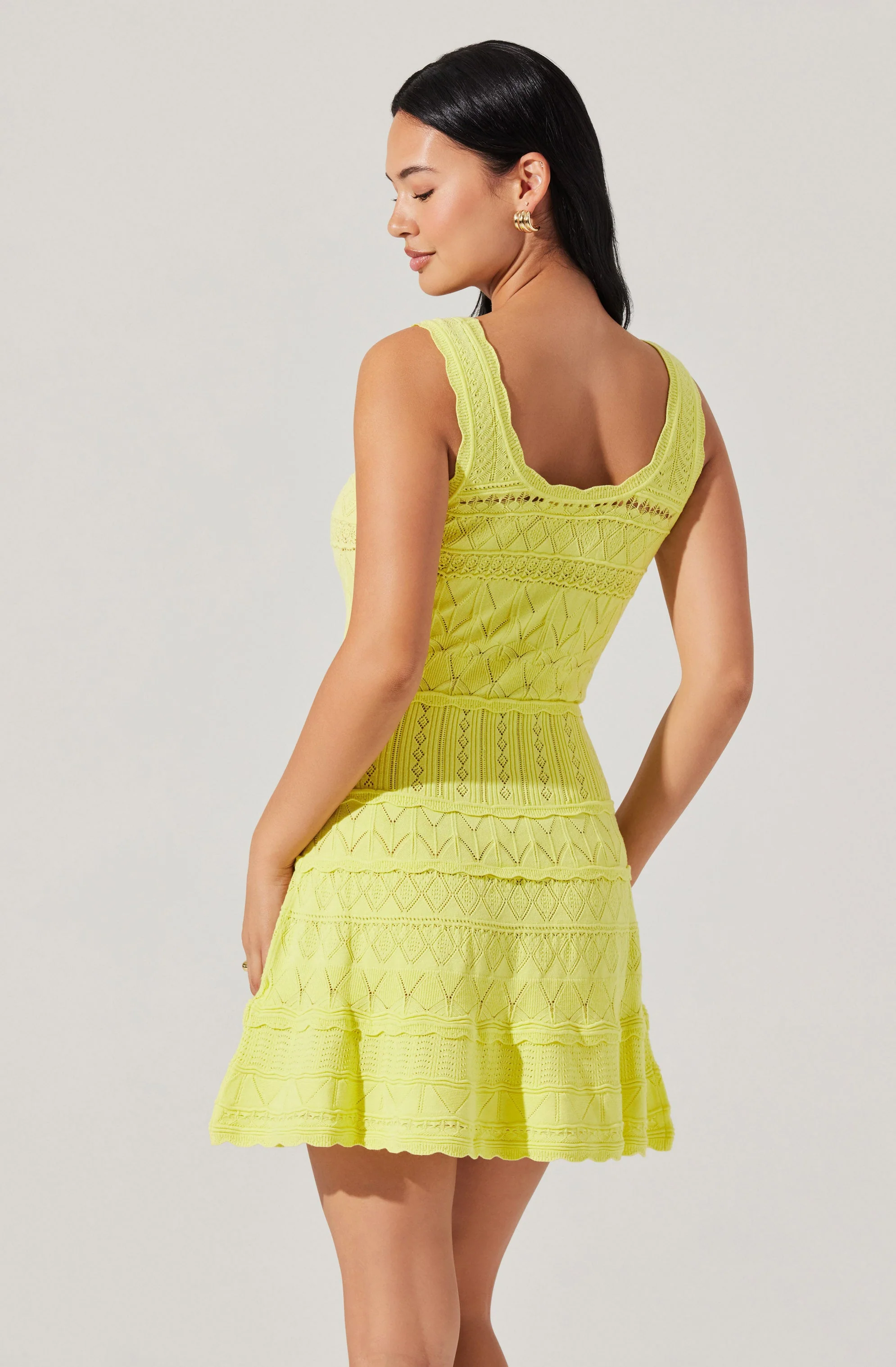 Shereena Pointelle Sweater Mini Dress