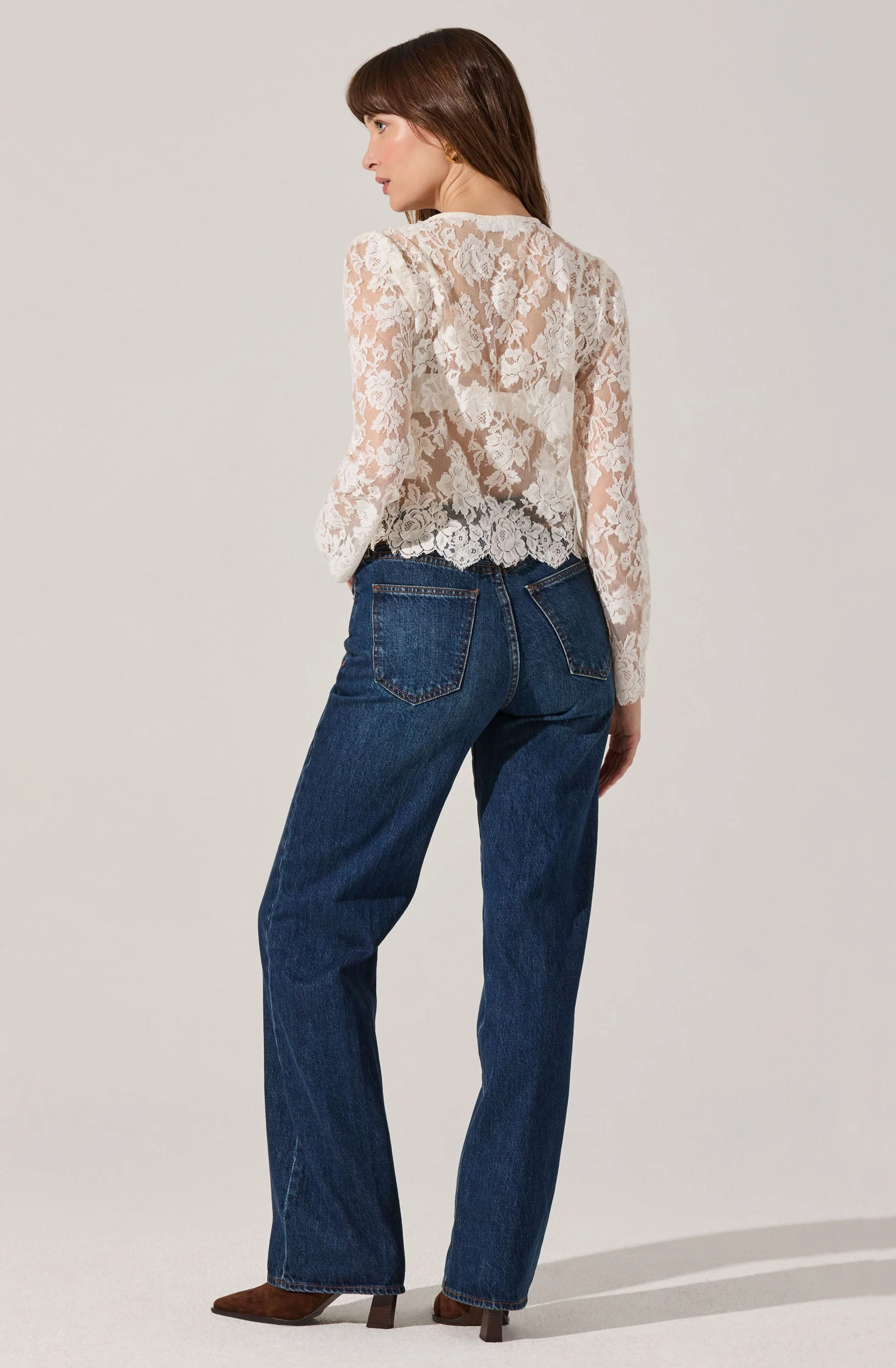 Antoinette Embellished Floral Lace Top