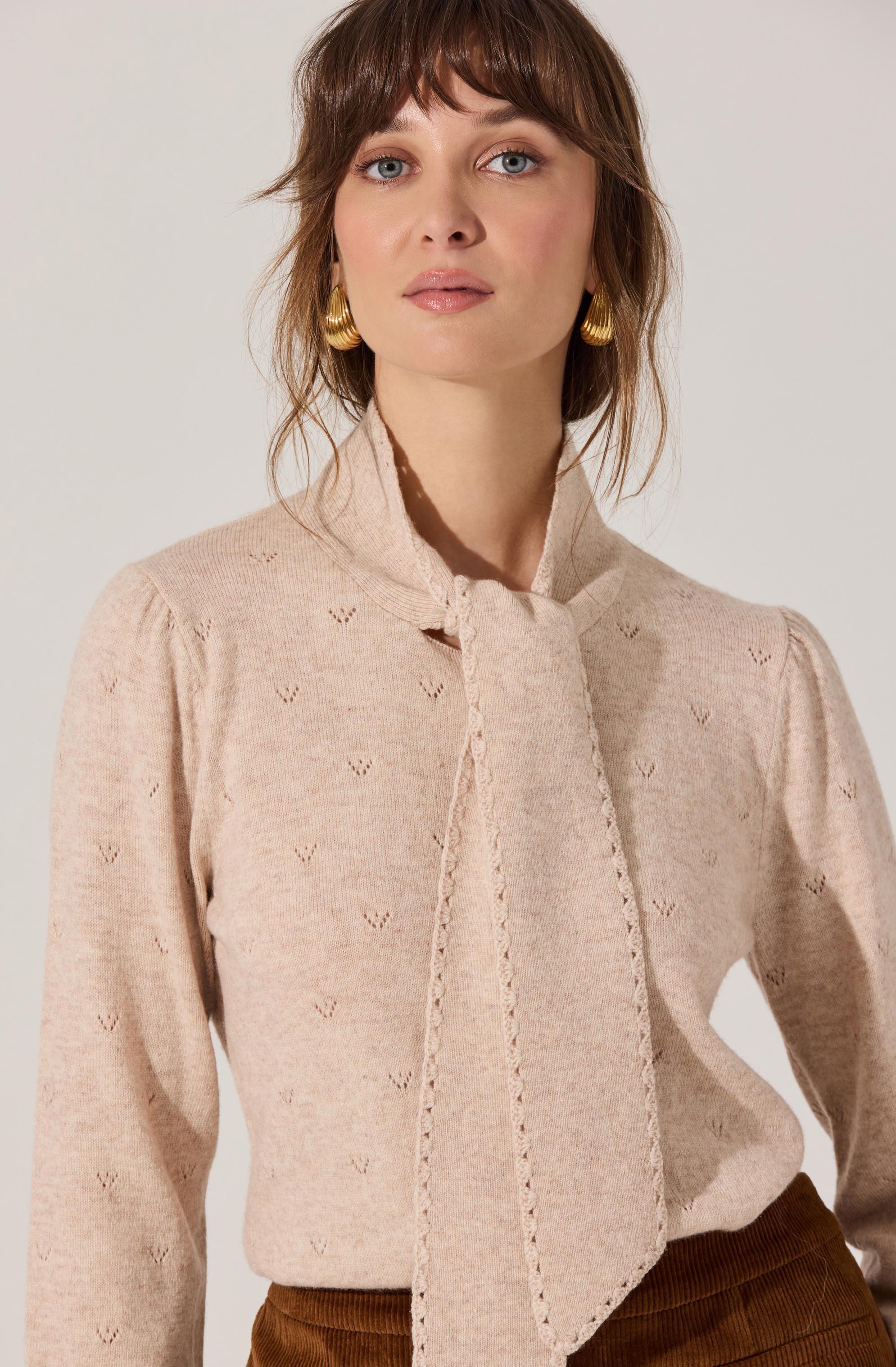 Ovalia Scarf Neck Sweater