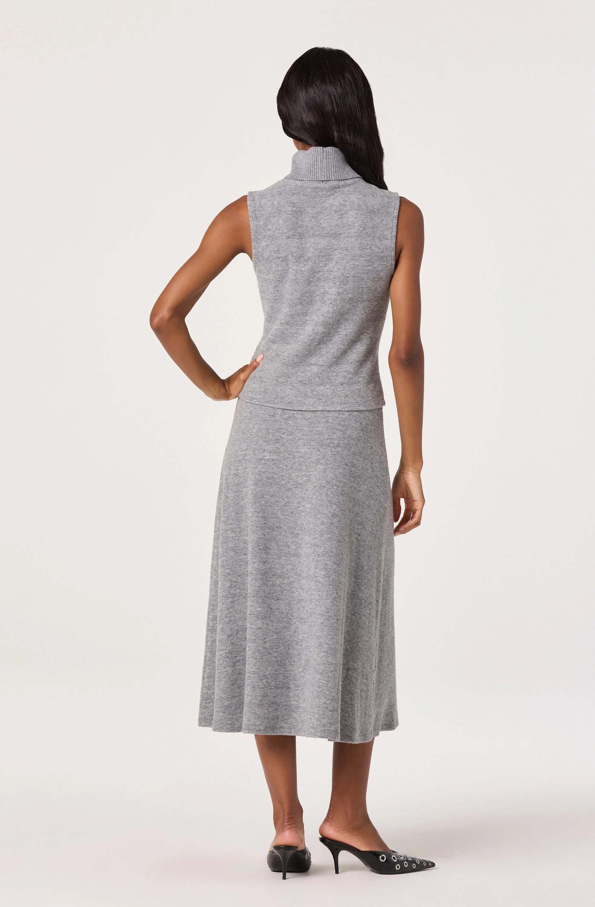 Knit A-line Midi Skirt