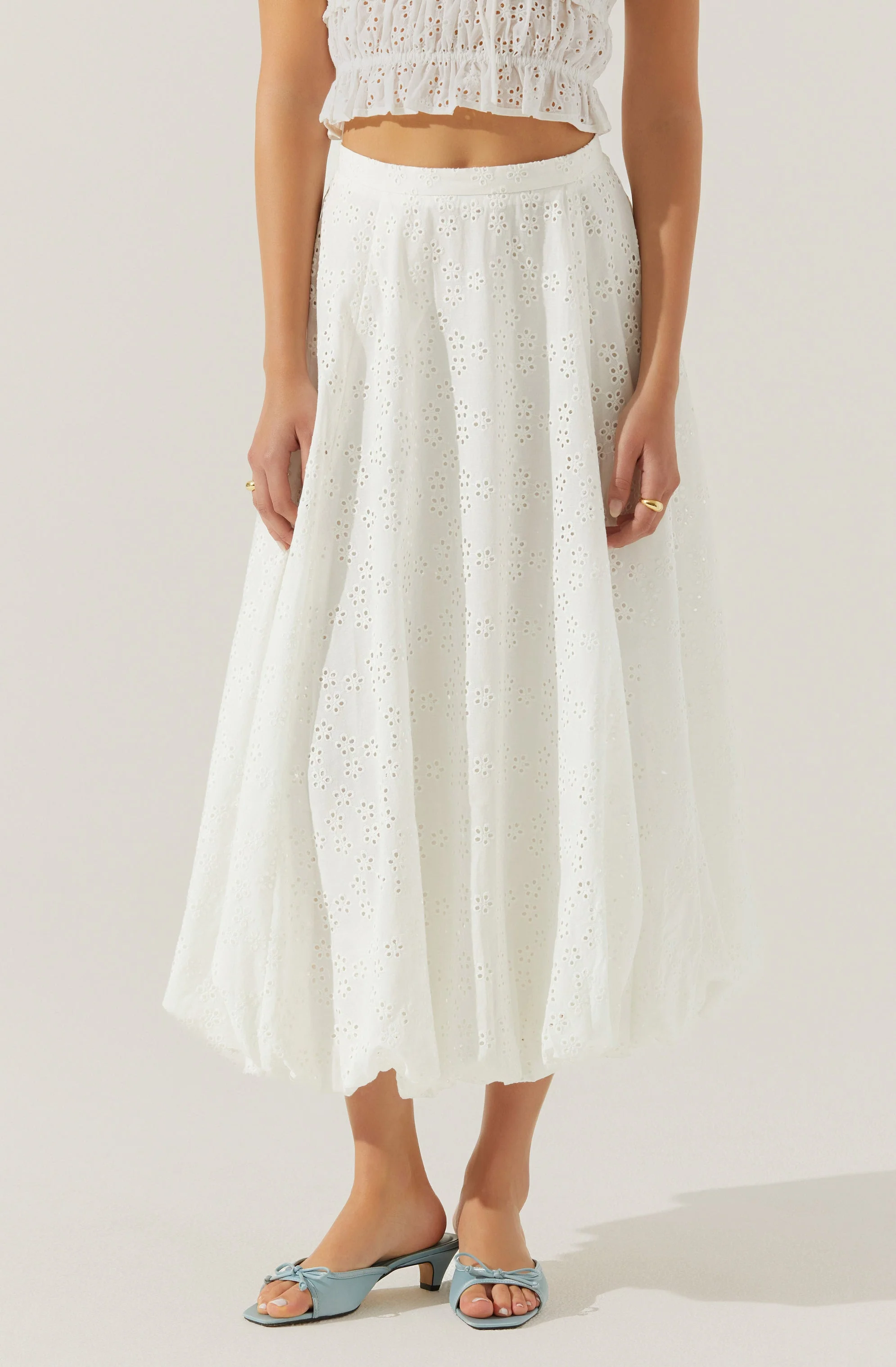 Kissel Eyelet Bubble Maxi Skirt