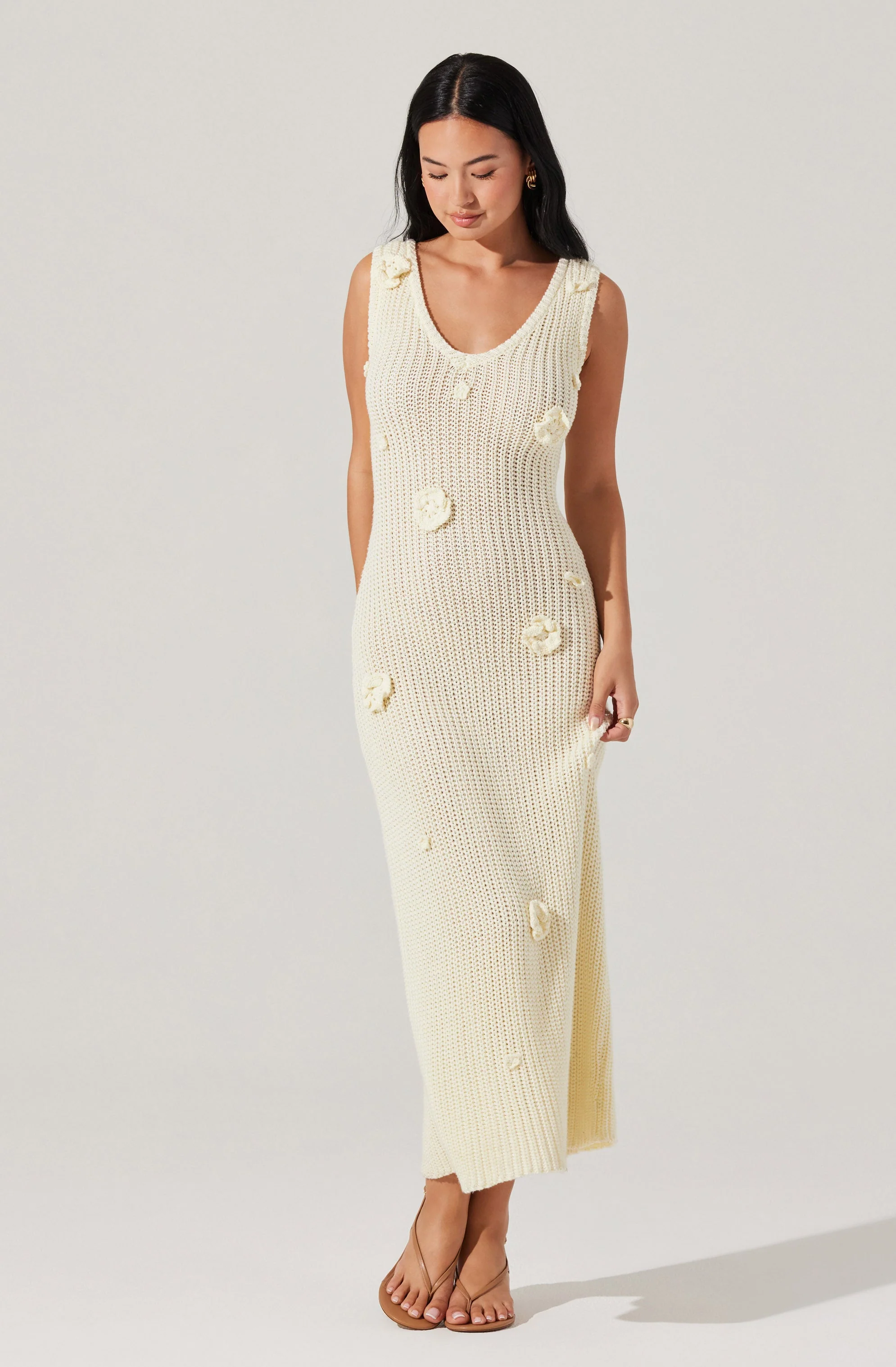 Ainhoa 3D Floral Sweater Dress