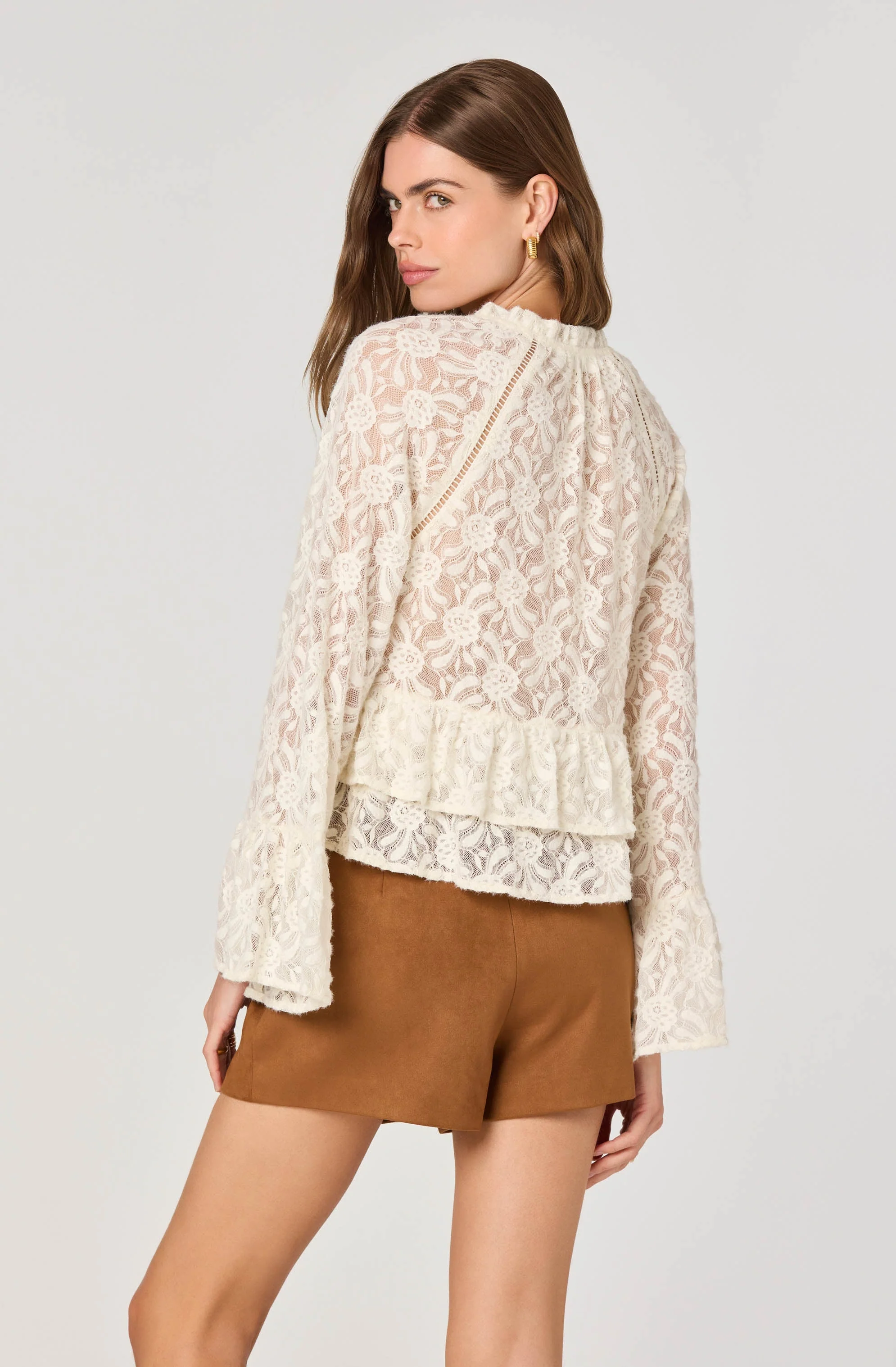 Tiered Lace V-Neck Top