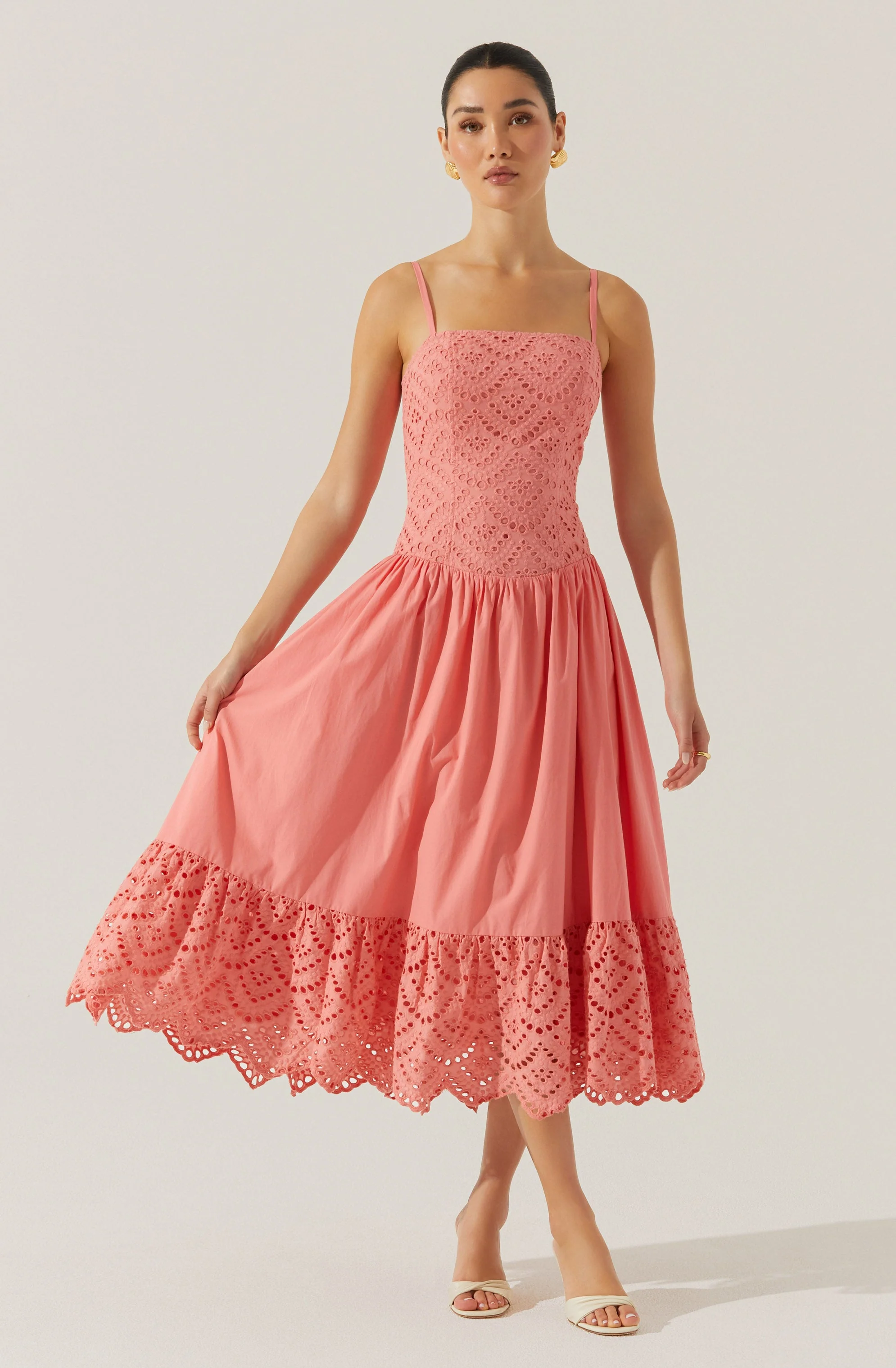 Nathalia Eyelet Midi Dress