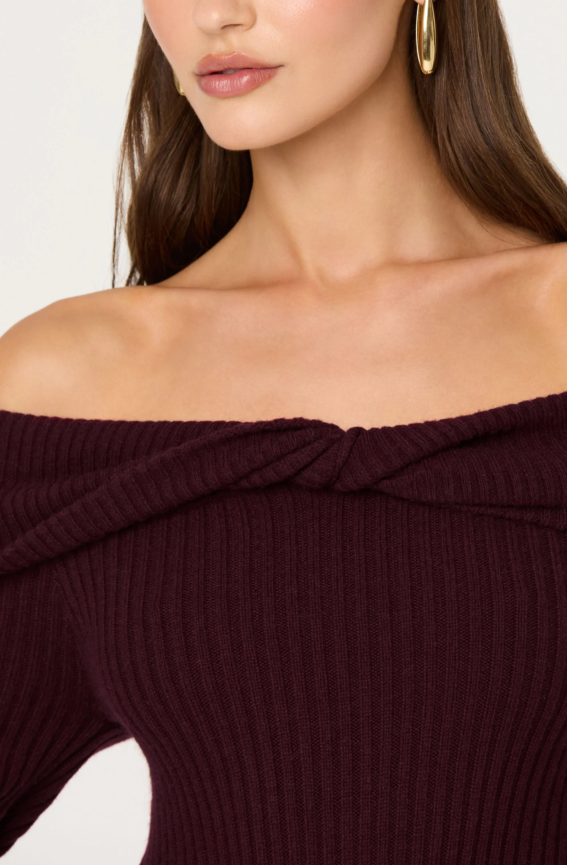 Tilde Twist Off Shoulder Sweater