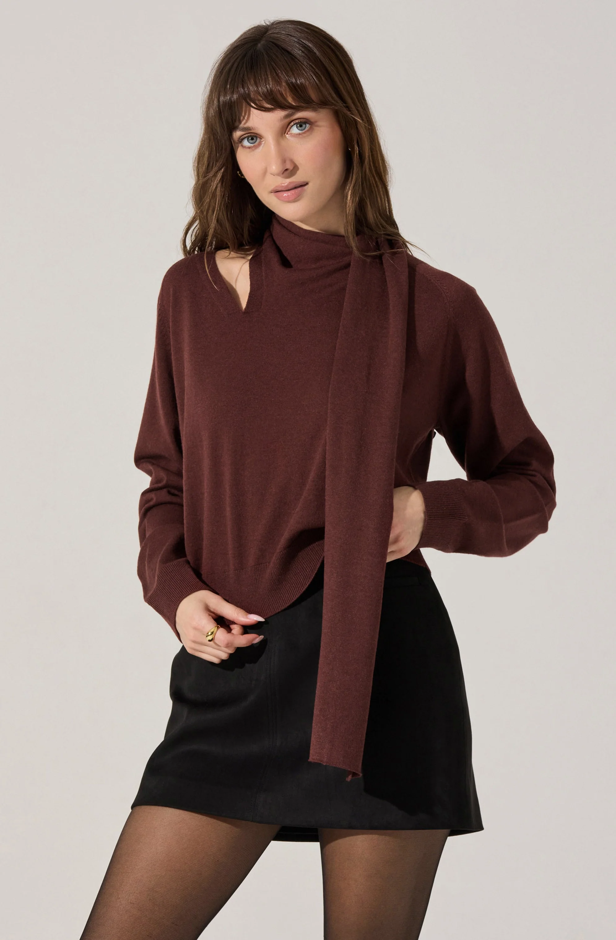 Silvana Cutout Scarf Sweater