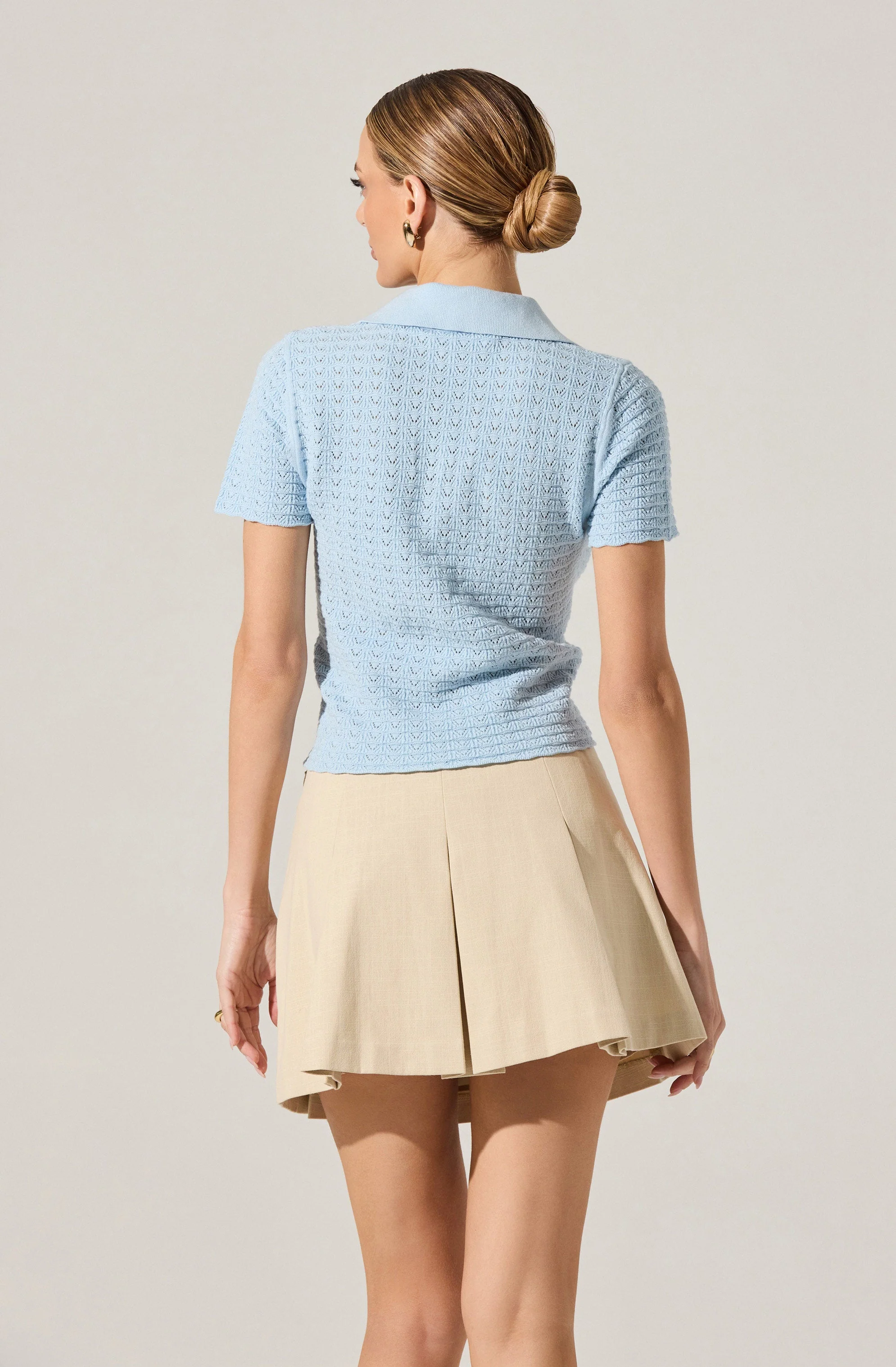 Pearl Polo Pointelle Sweater