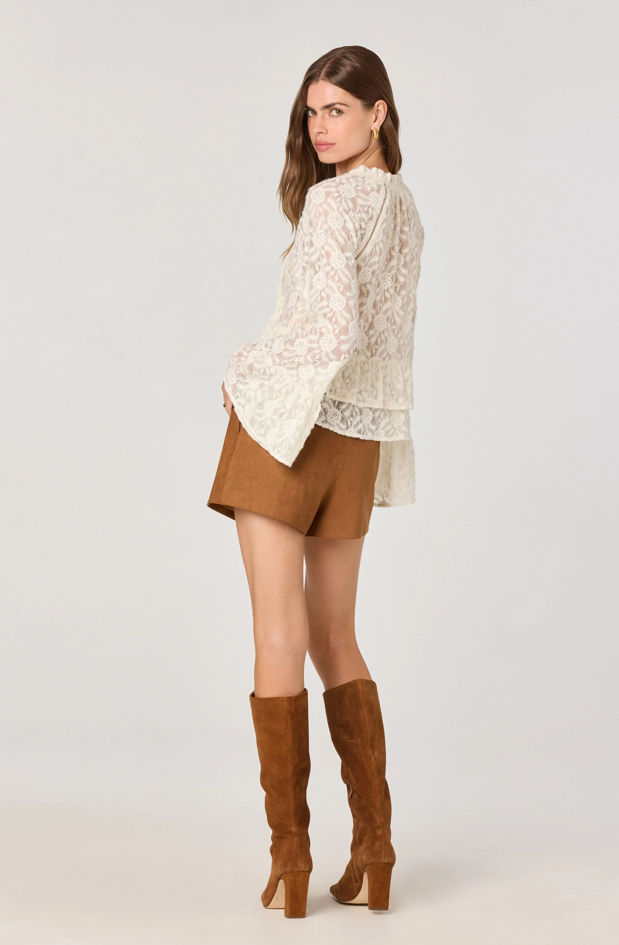 Tiered Lace V-Neck Top