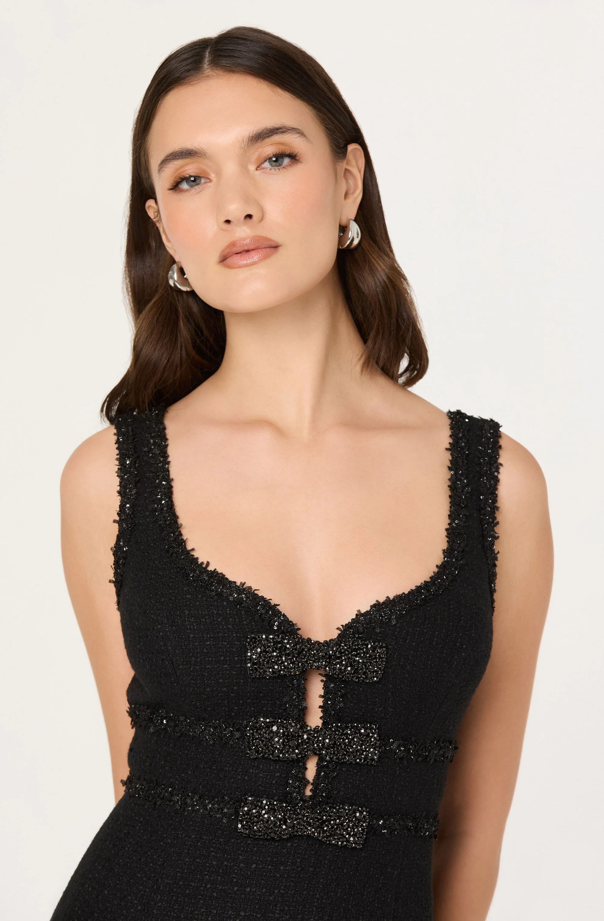 Maira Tweed Bow Mini Dress