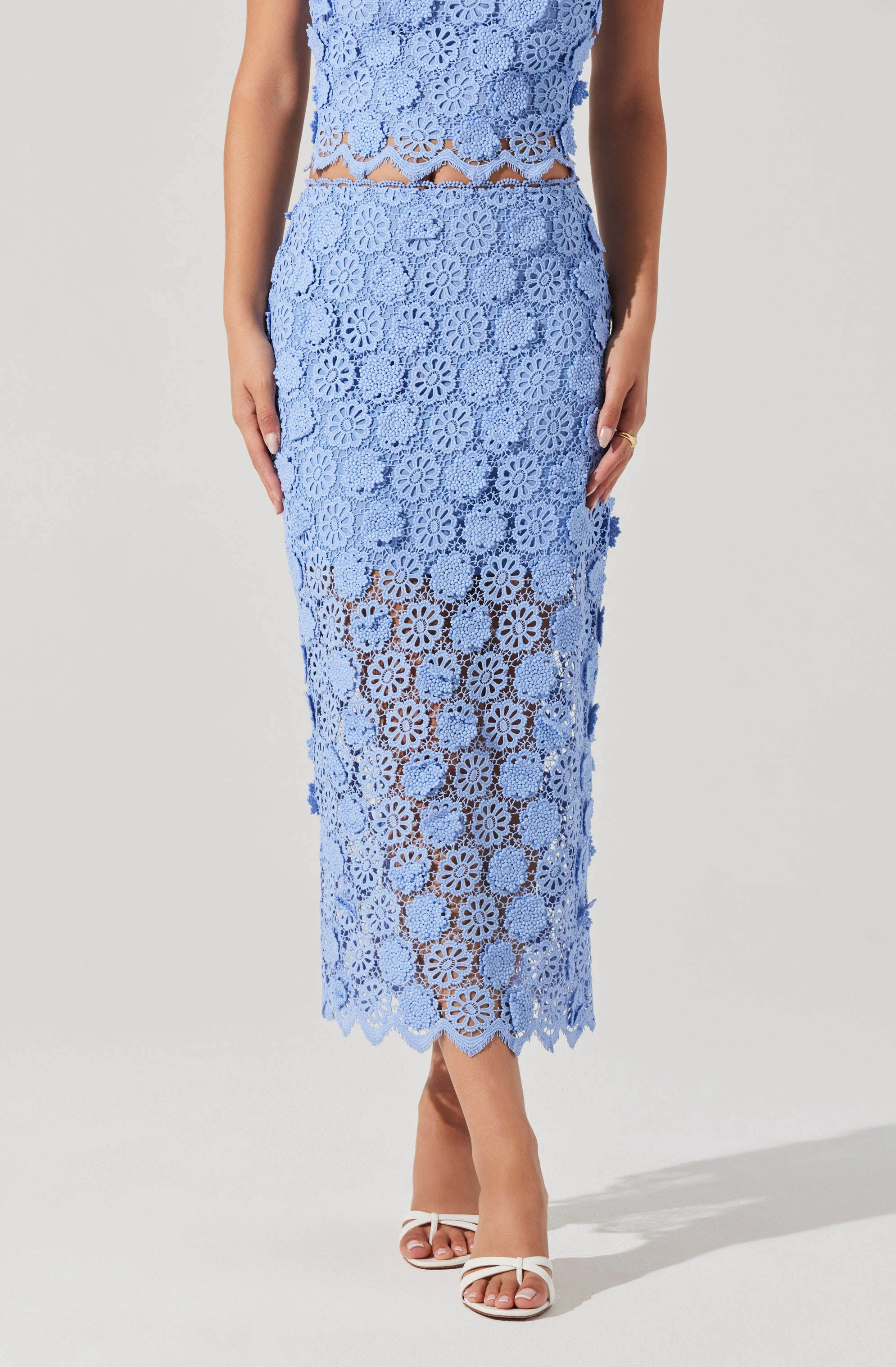 Jonae Crochet Lace Midi Skirt