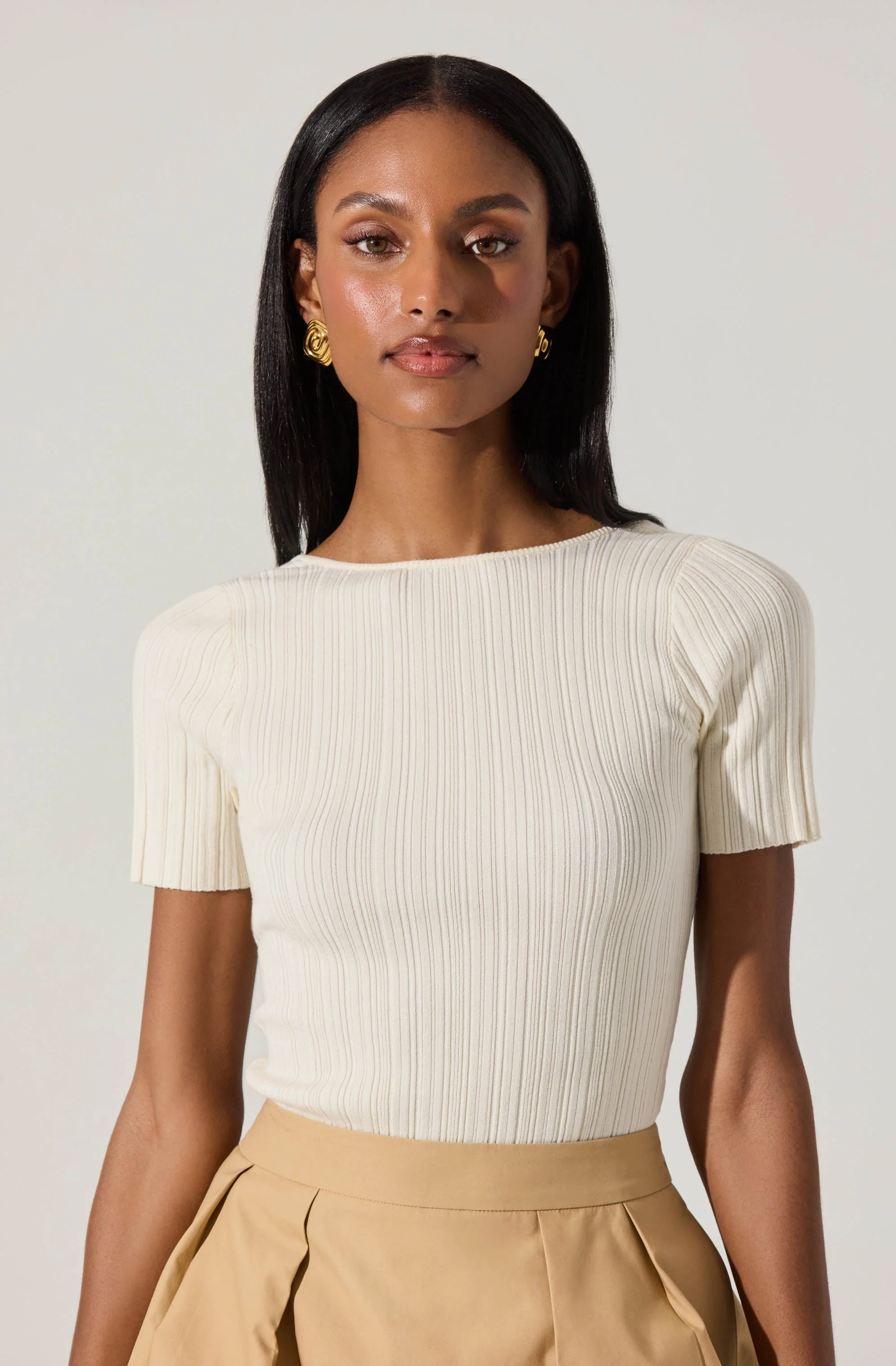 Nikola Ribbed Knit Sweater Top