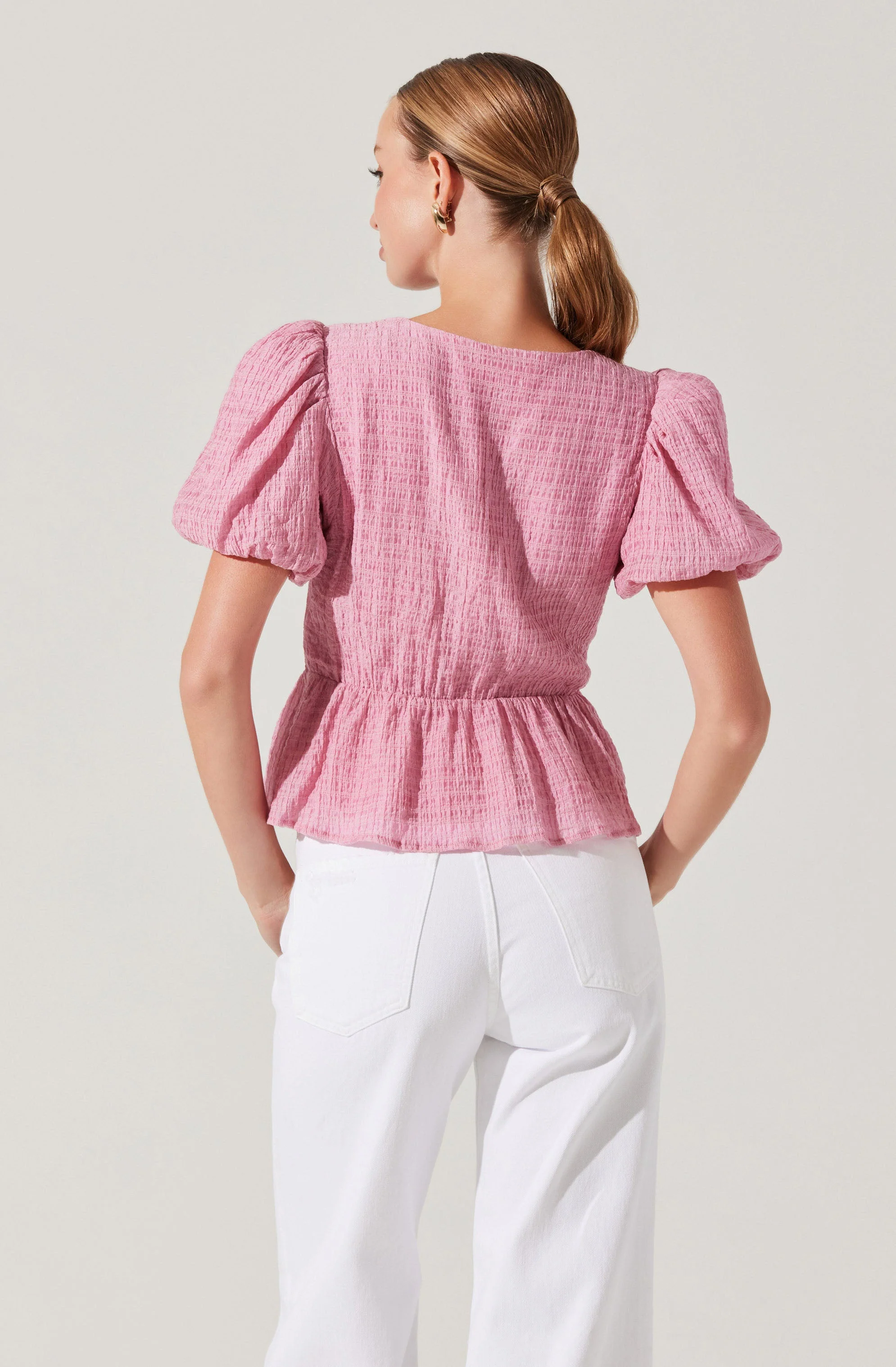 Mylah Puff Sleeve Peplum Top