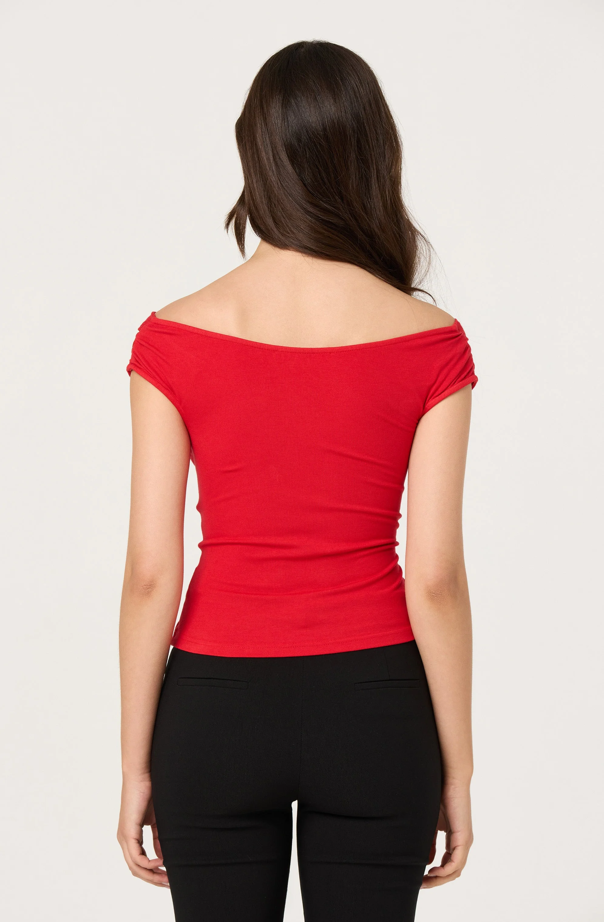 Ruched Off Shoulder Top