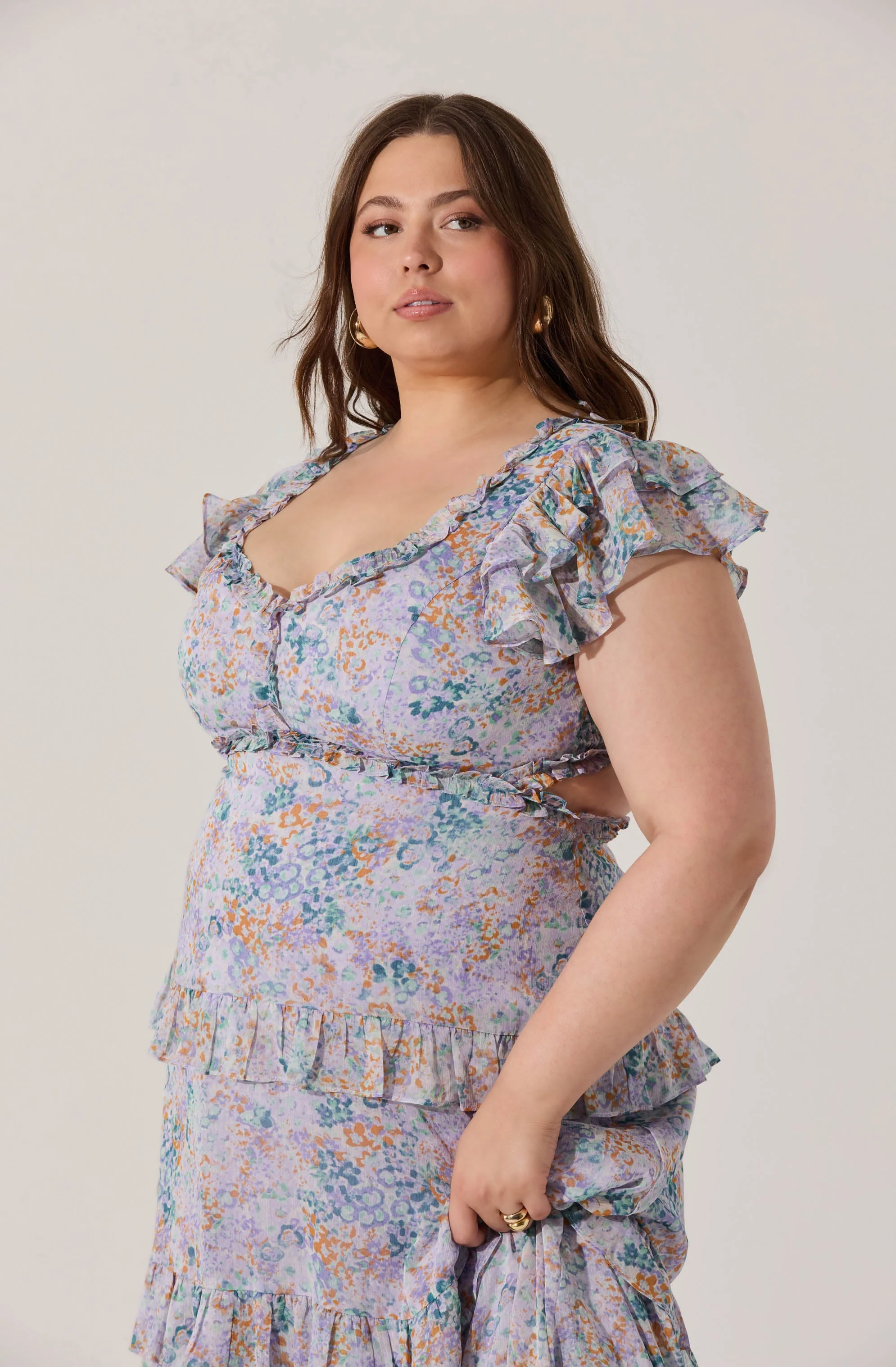 Mable Floral Tiered Ruffle Maxi Dress