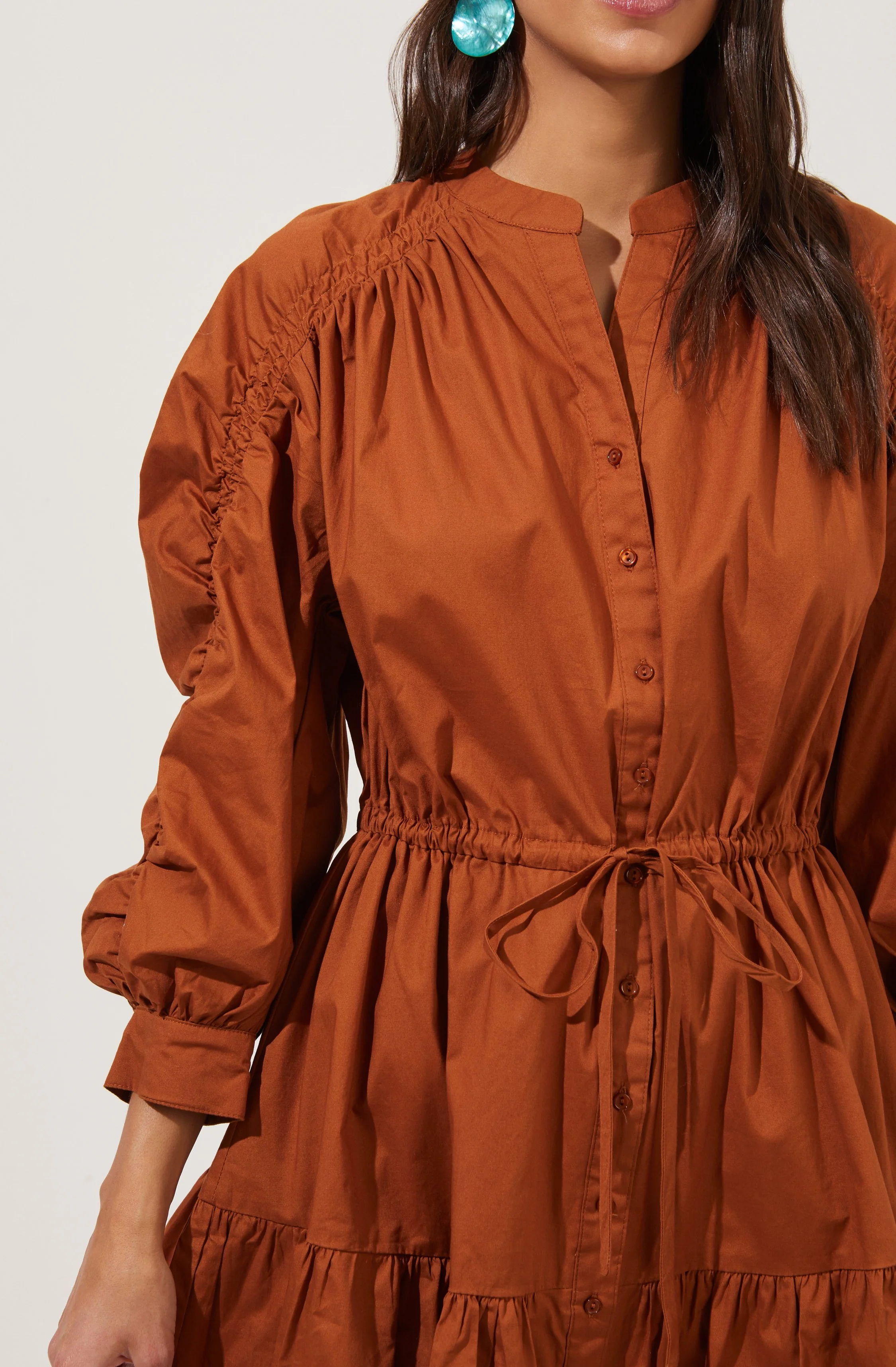 Ruched Long Sleeve Dress