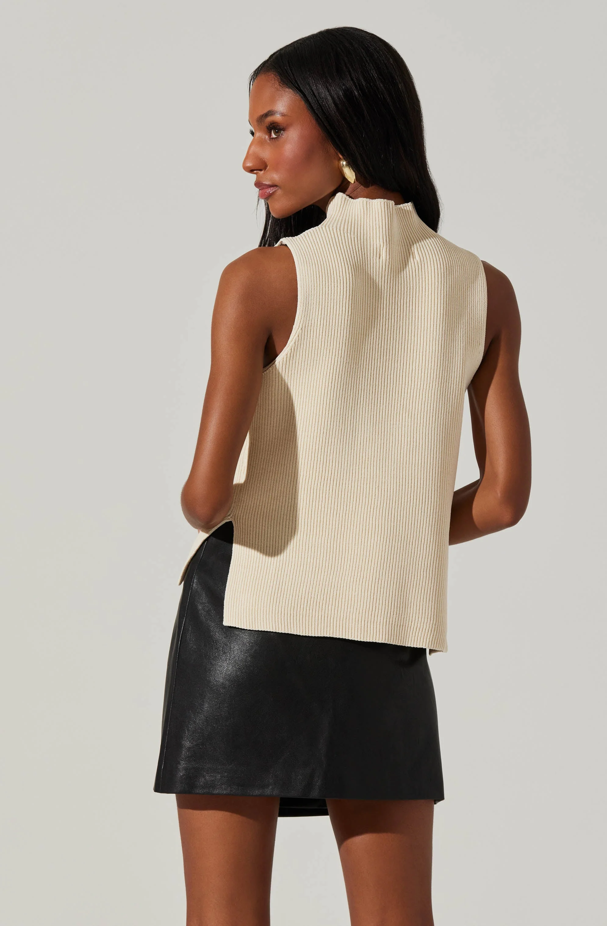 Zea Mock Neck Sleeveless Sweater