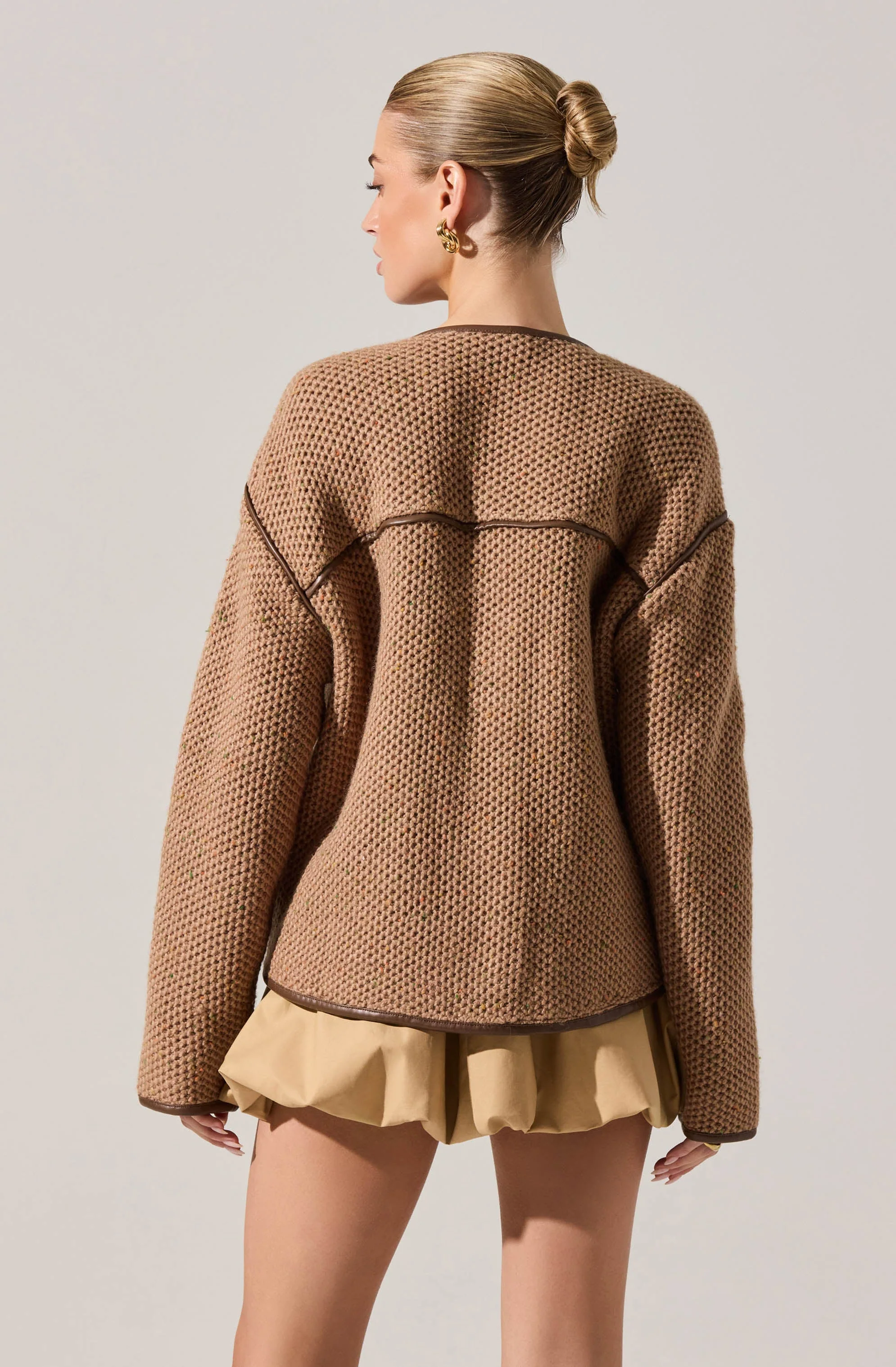 Kembrie Contrast Knit Sweater Jacket