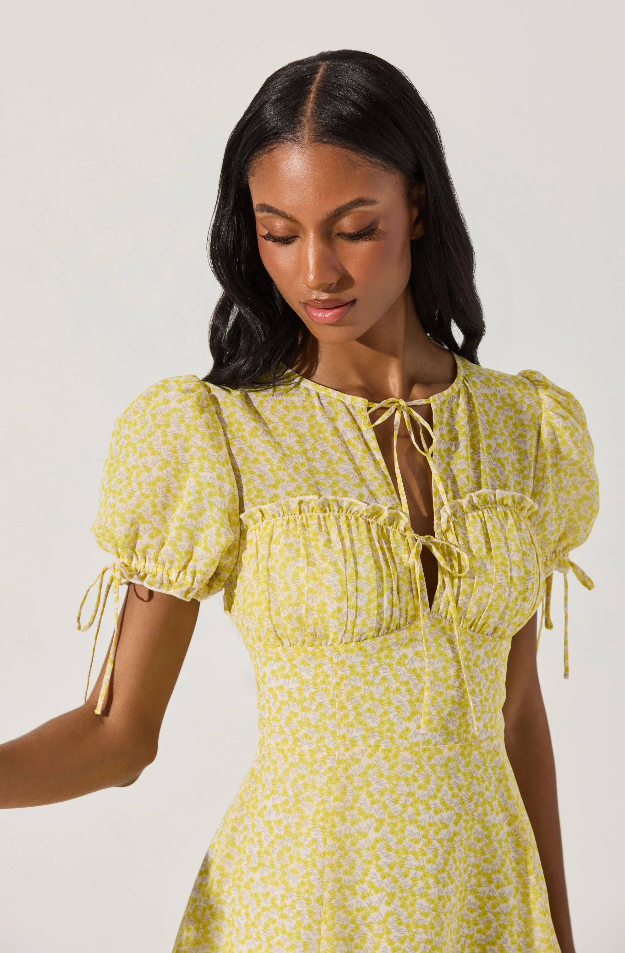 Floral Puff Sleeve Mini Dress