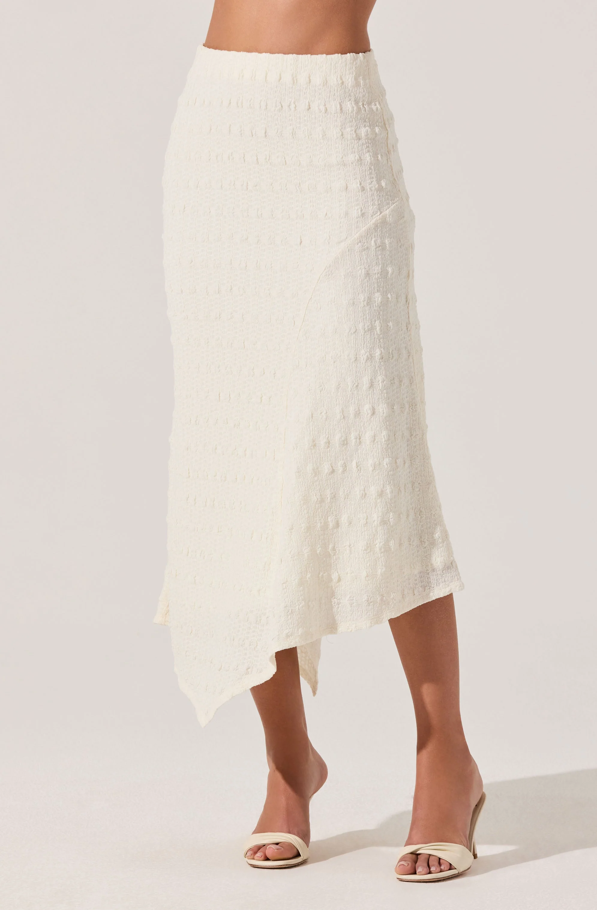 Textured Asymmetric Knit Skirt