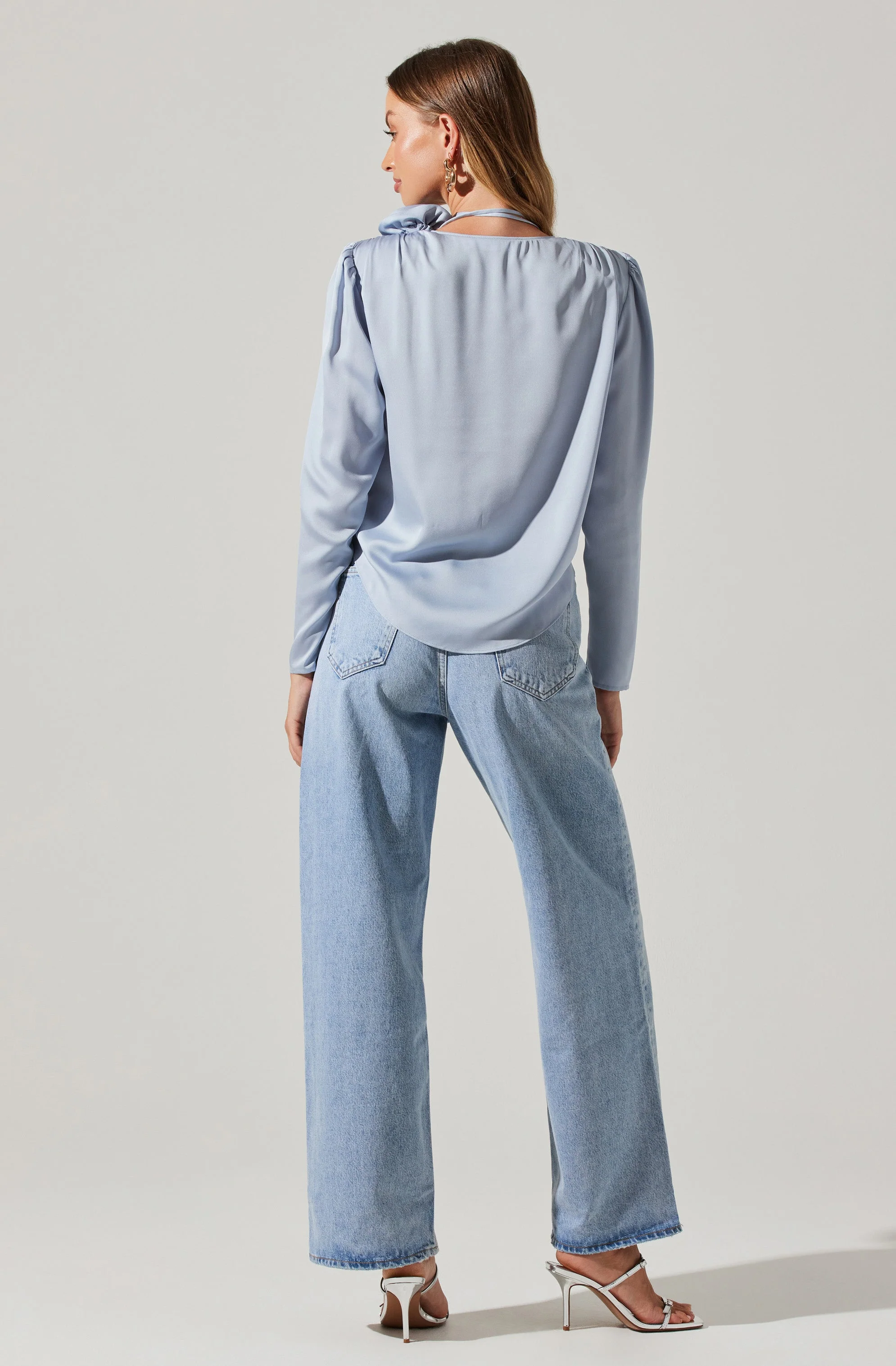 Lovisa Satin Long Sleeve Corsage Top