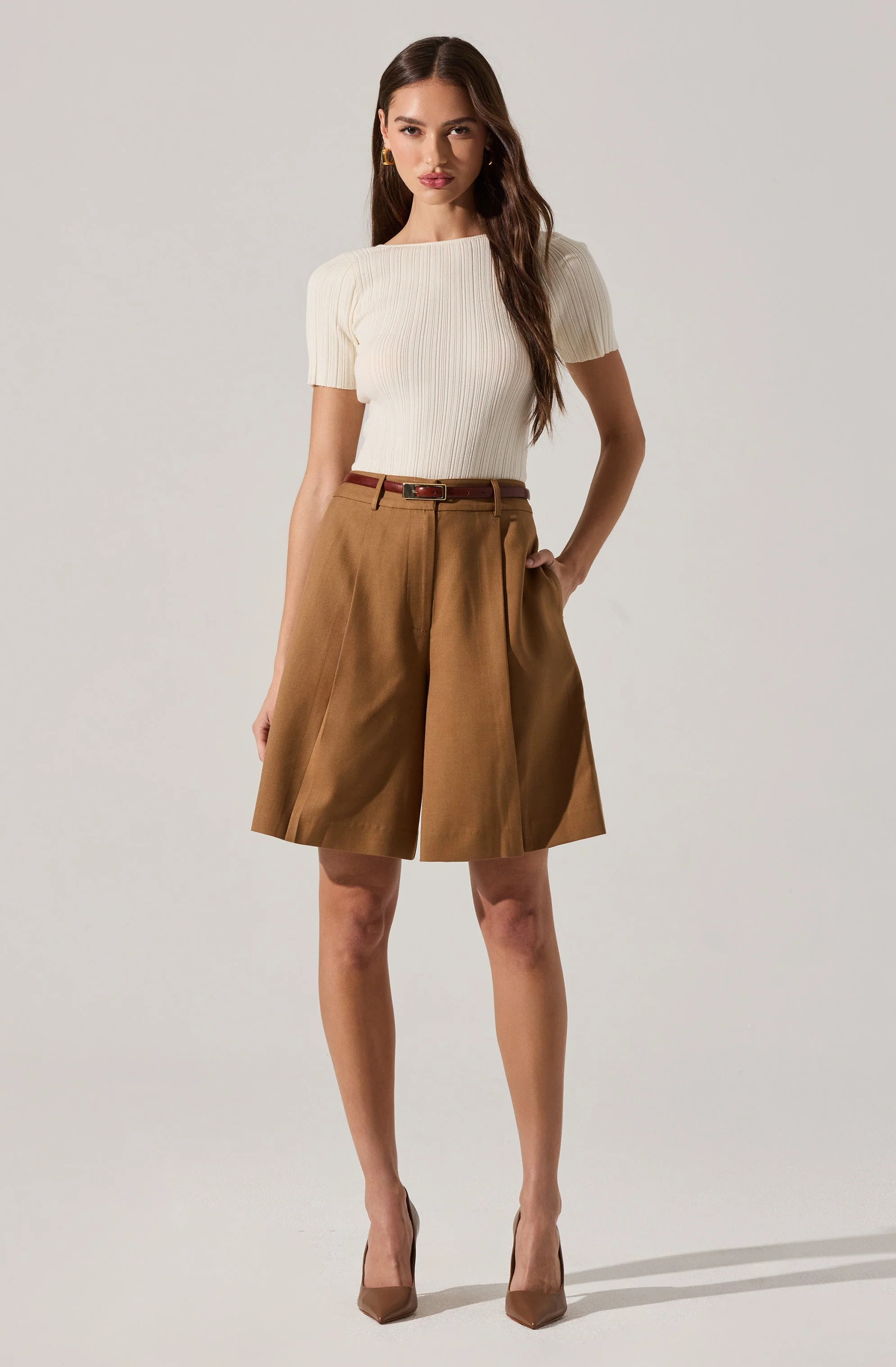 Nikola Ribbed Knit Sweater Top