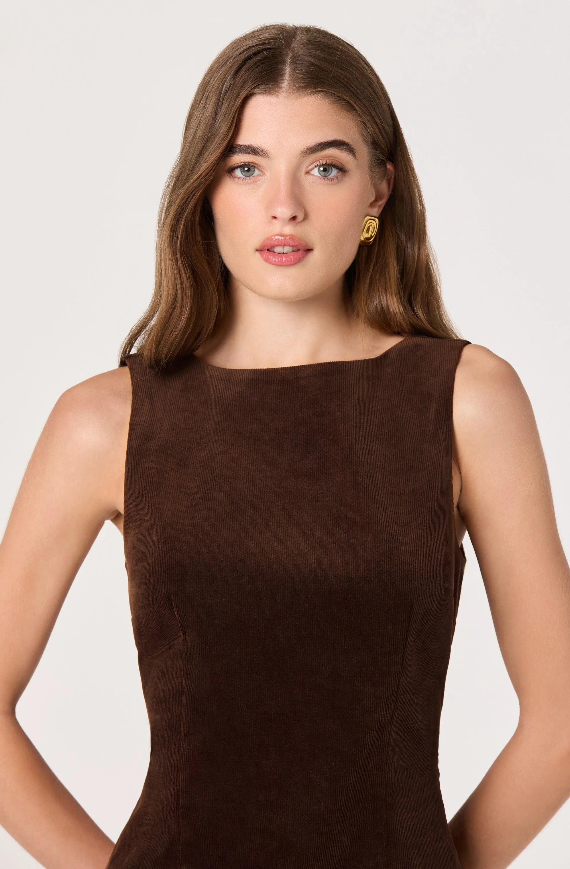 Corduroy Belted Mini Dress