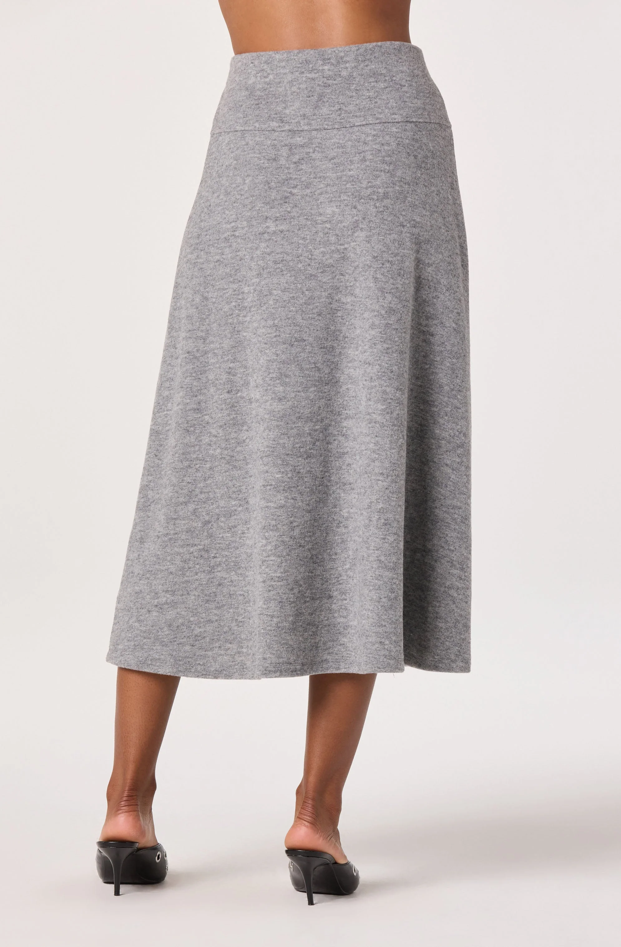 Knit A-line Midi Skirt