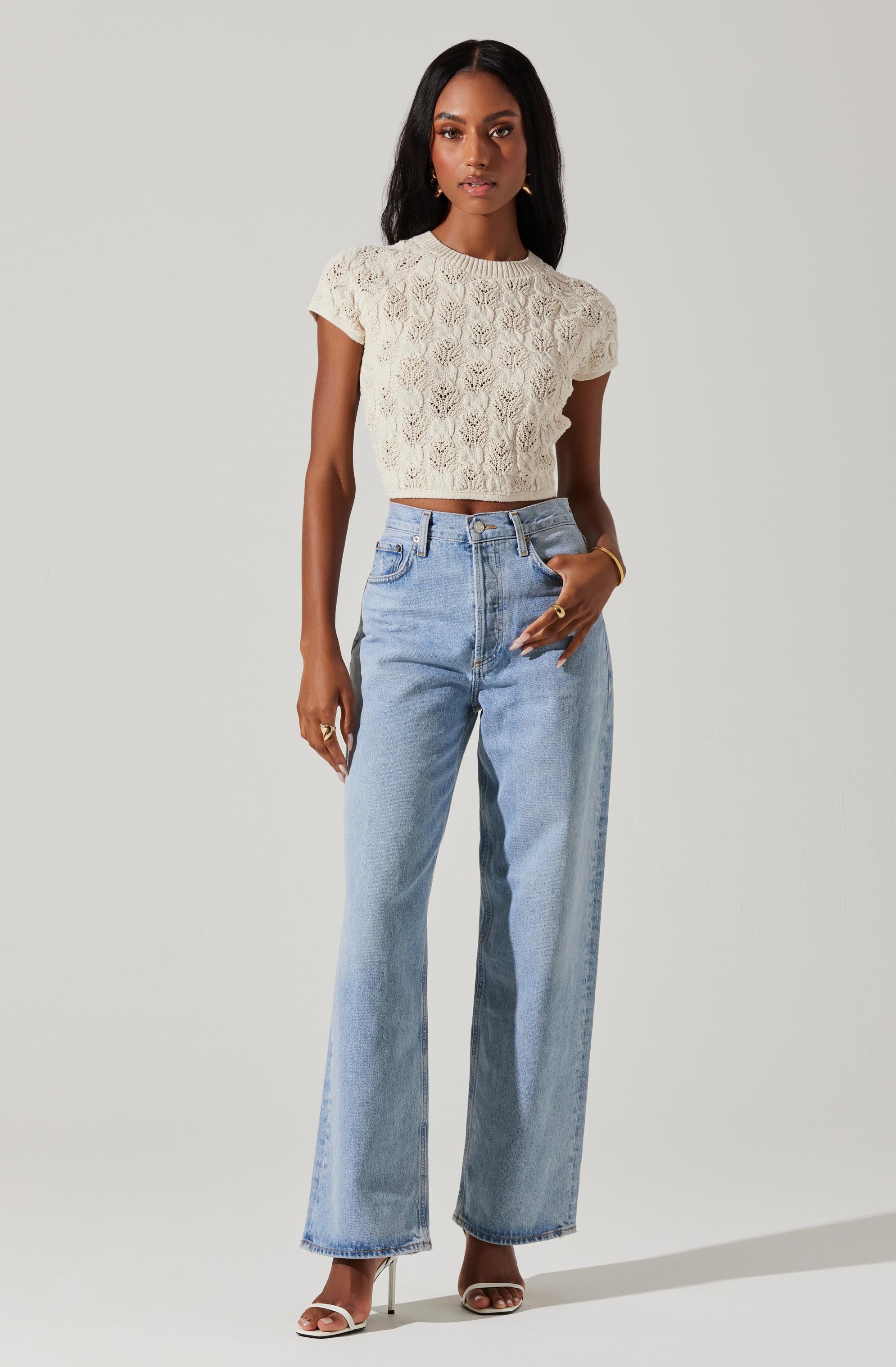 Alda Cropped Sweater Top